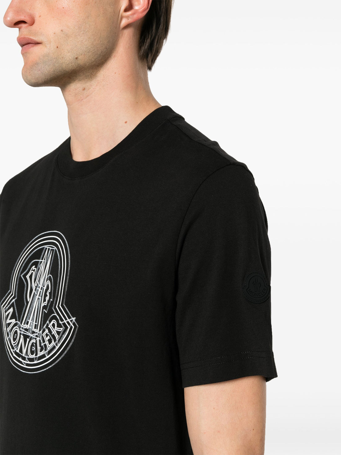 MONCLER Logo Motif Short Sleeves Relaxed Fit T-shirt Black - MAISONDEFASHION.COM