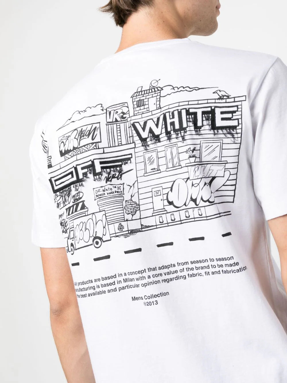 off white t シャツ OFF-WHITE Graffiti Zine Print Slim T-Shirt White/Black