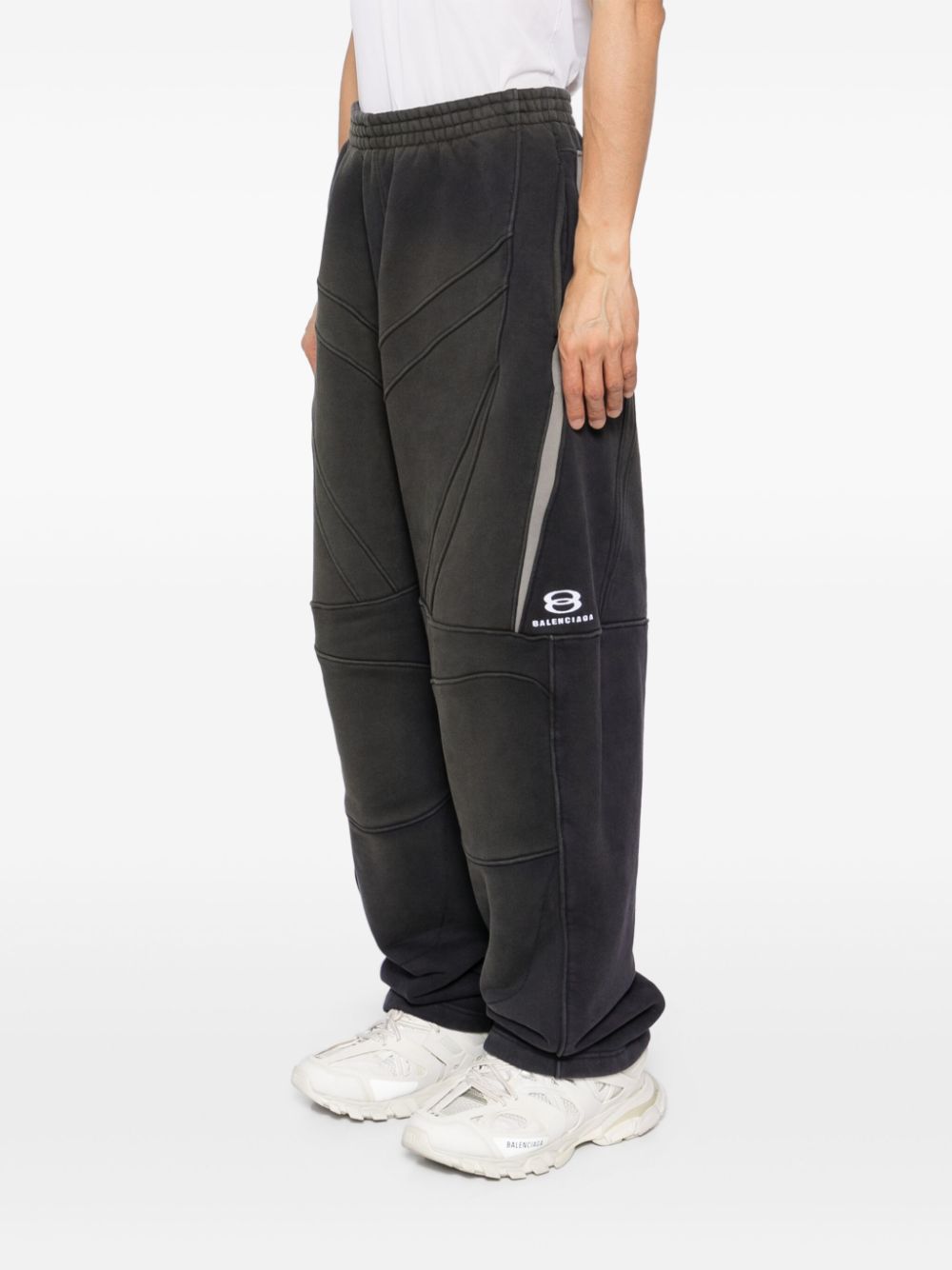 BALENCIAGA Unity Sports Icon Panelled Sweat Pants Black White - MAISONDEFASHION.COM