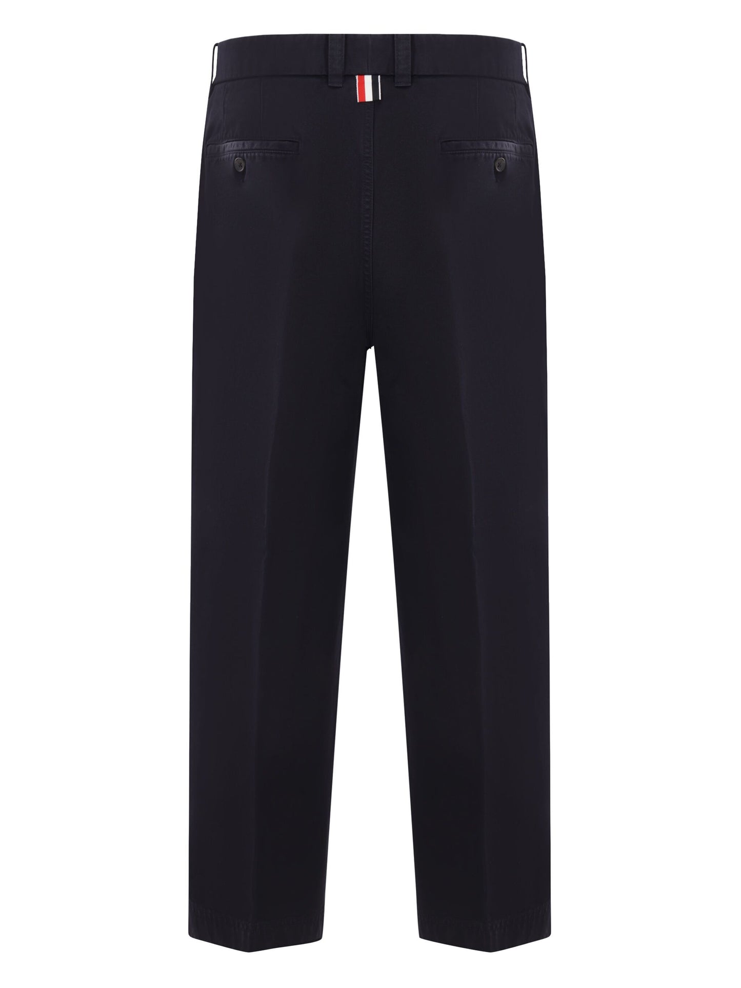 THOM BROWNE Utility Chino Trousers Navy Blue - MAISONDEFASHION.COM