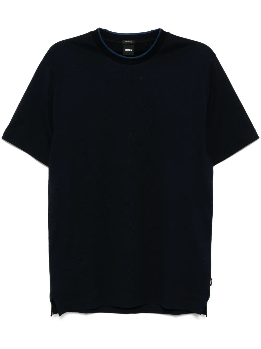 BOSS H-Thompson Mercerised Cotton T-Shirt Navy - MAISONDEFASHION.COM
