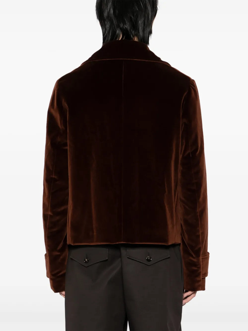 ALEXANDER MCQUEEN Double-Breasted Outerwear Jacket Brown