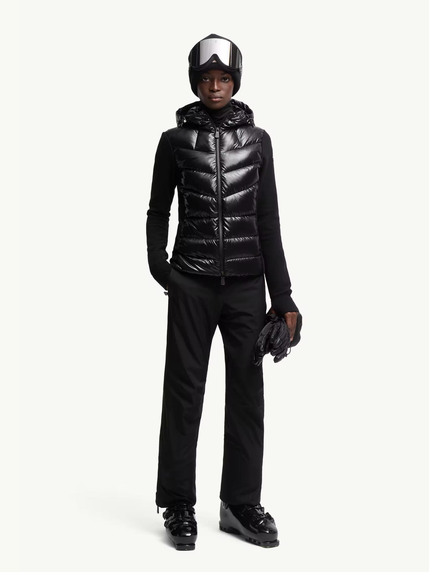 MONCLER GRENOBLE WOMEN Padded Zip-Up Hoodie Black - MAISONDEFASHION.COM