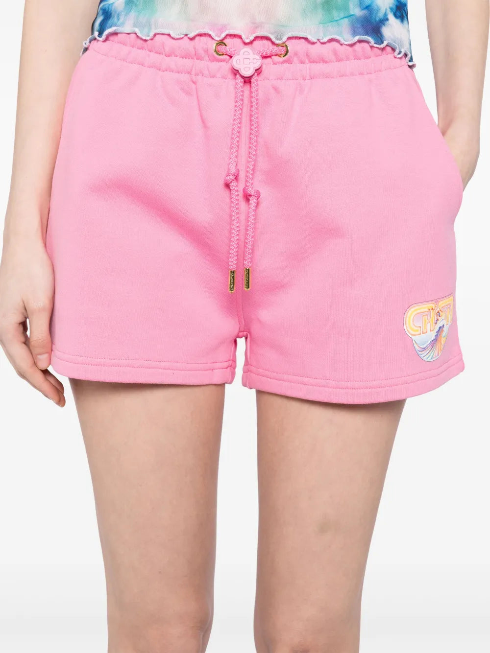 CASABLANCA WOMEN Casa Surf Printed Sweat Shorts Pink - MAISONDEFASHION.COM