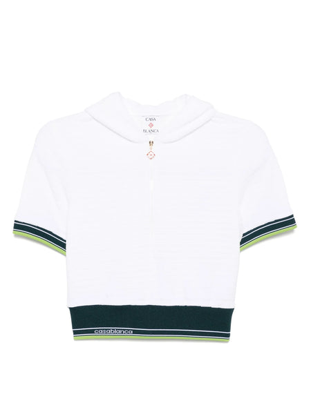 Tシャツ・カットソー CASABLANCA WOMEN Hippie Tennis Hood Top White CAWS25-JTP-354-01_d841a818-