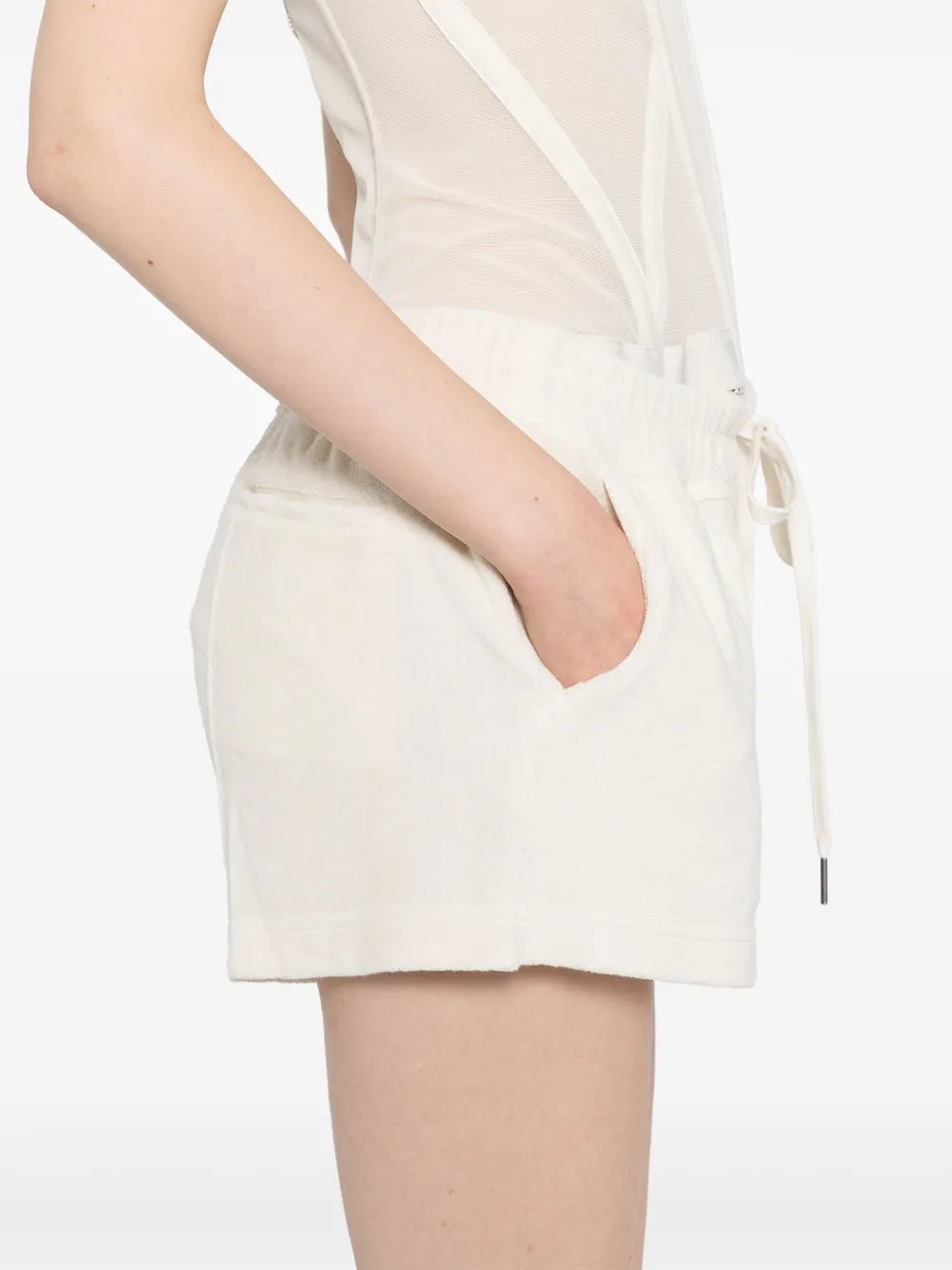 TOM FORD WOMEN Drawstring Towelling Shorts Beige - MAISONDEFASHION.COM