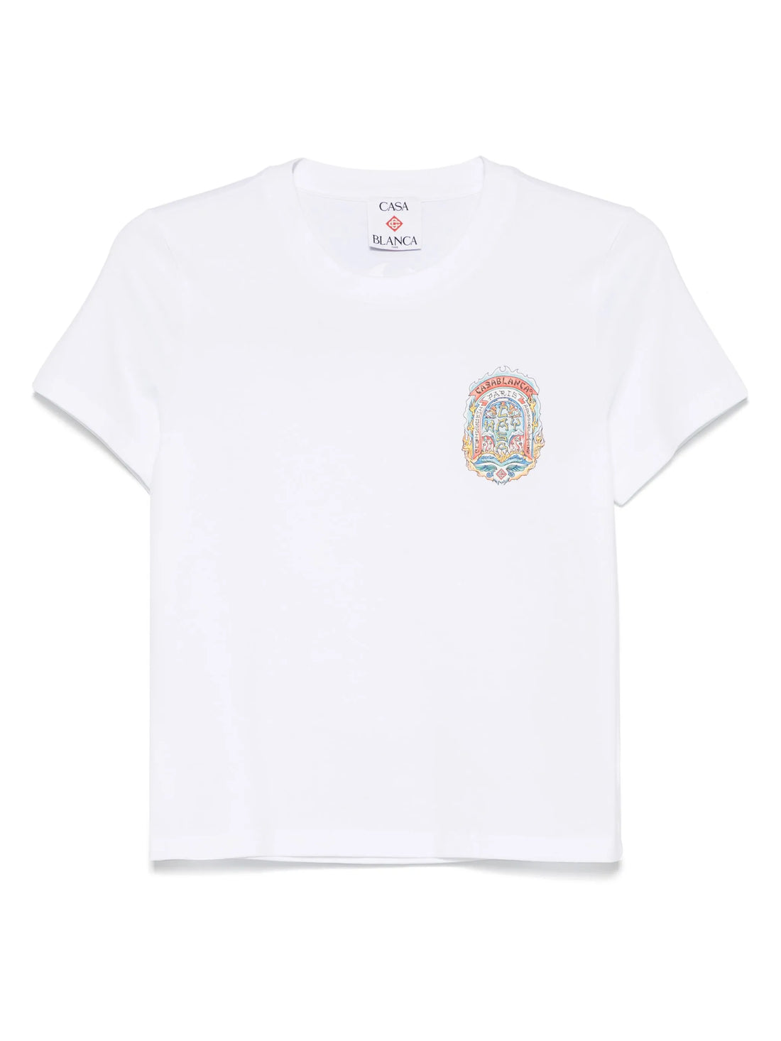 CASABLANCA WOMEN Casa Way Skate Fitted T-Shirt White - MAISONDEFASHION.COM