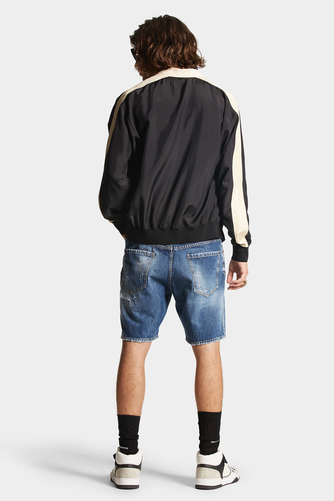 DSQUARED2 Dark Ripped Wash Marine Shorts Blue - MAISONDEFASHION.COM