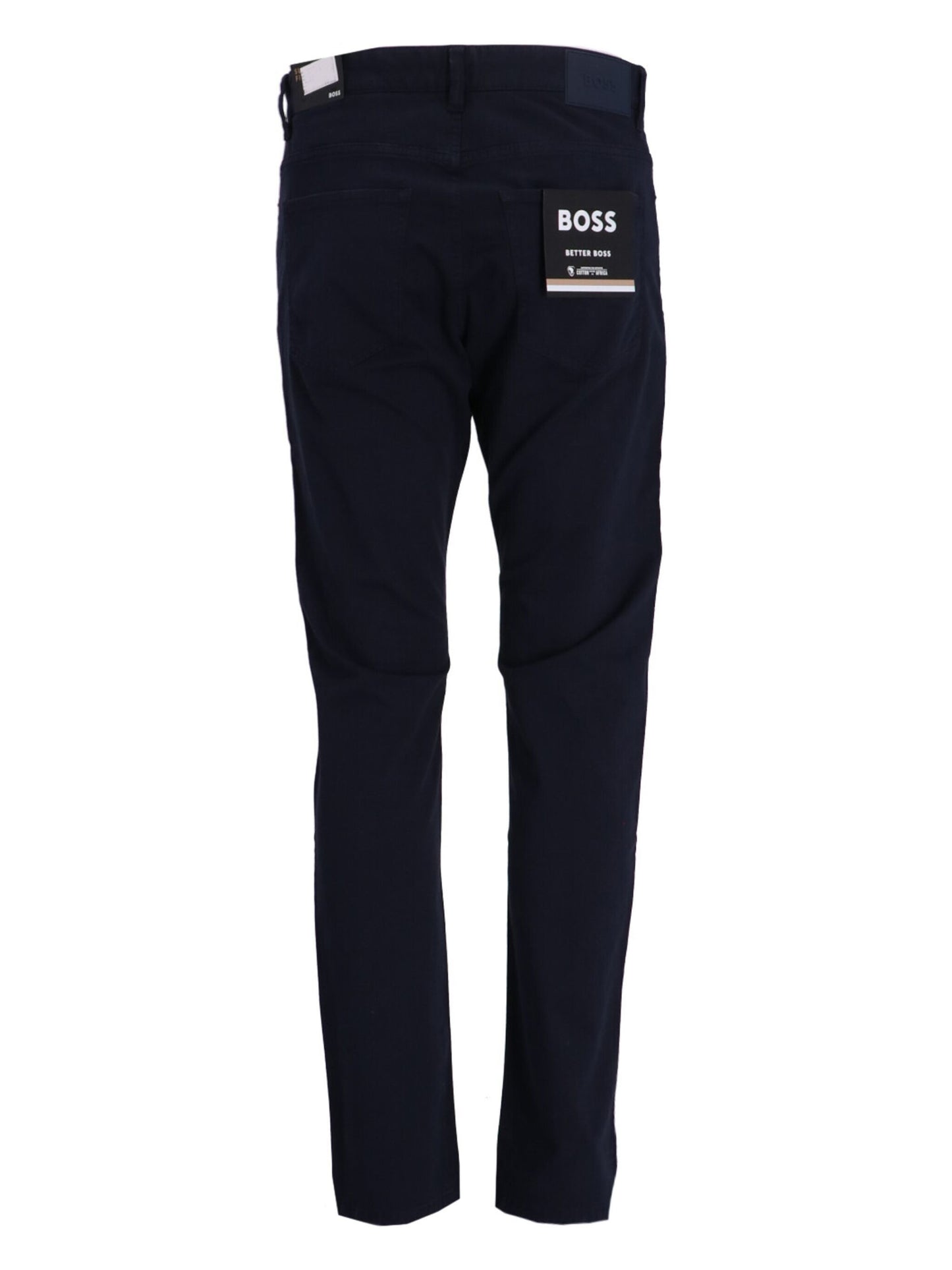 BOSS H-Delaware3 Cotton Blend Trousers Dark Blue - MAISONDEFASHION.COM