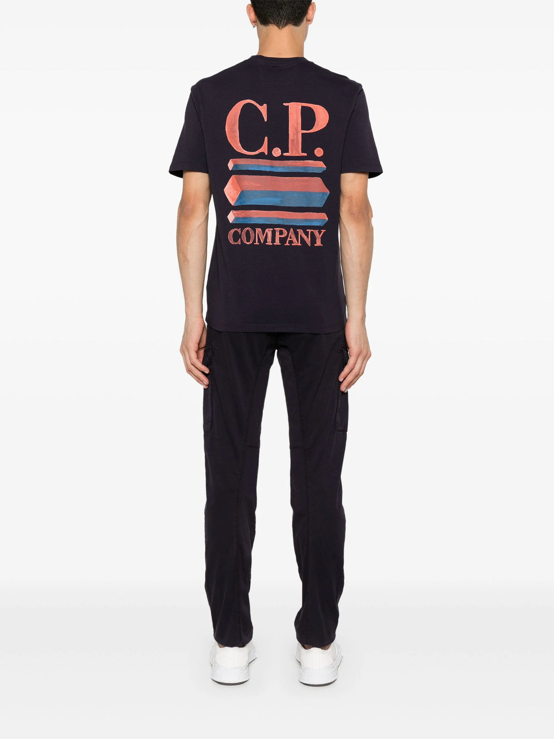 C.P. COMPANY Logo Graphic Print Cotton Jersey T-Shirt Navy