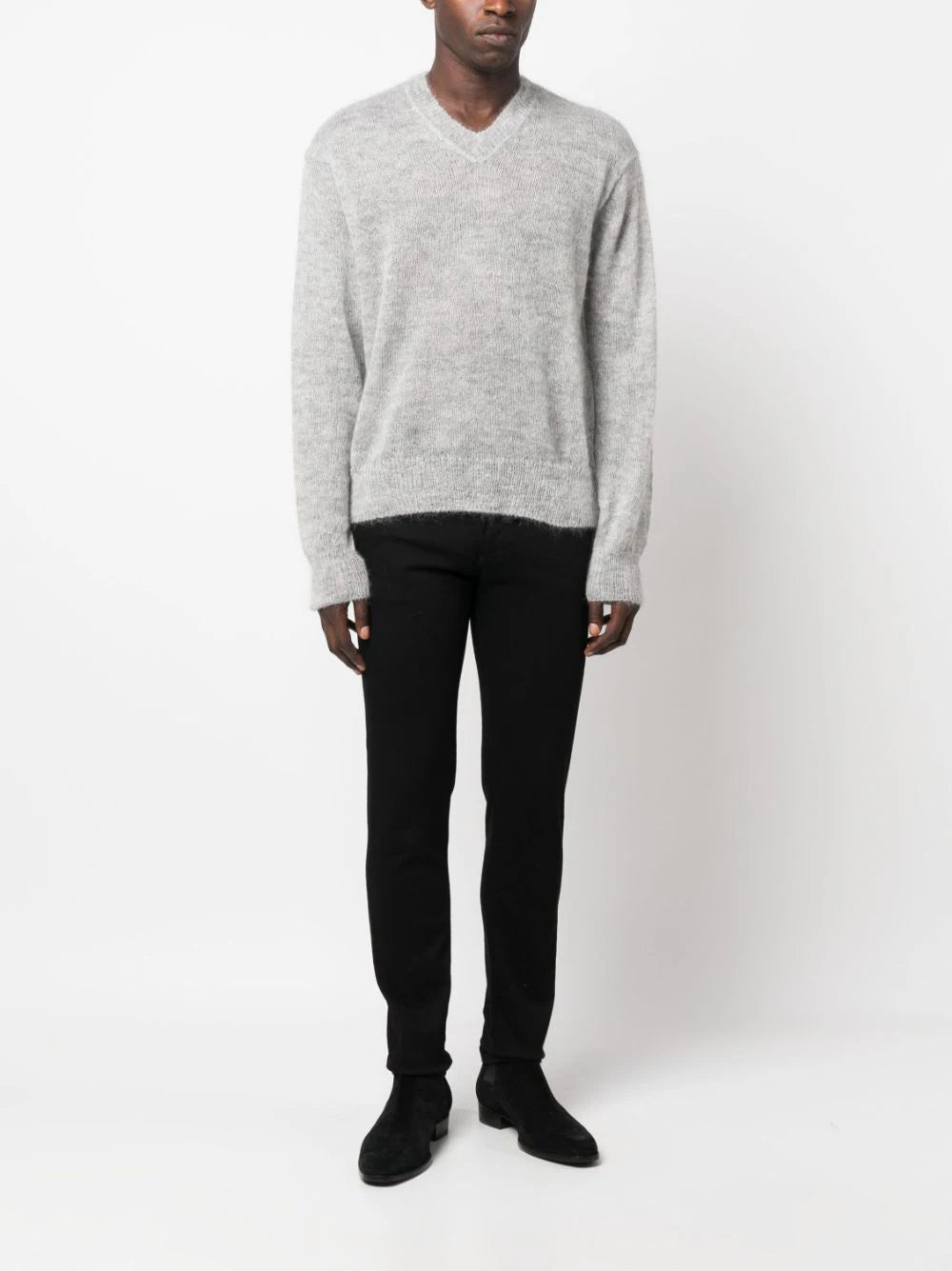 TOM FORD Knit Sweater Melange Grey - MAISONDEFASHION.COM