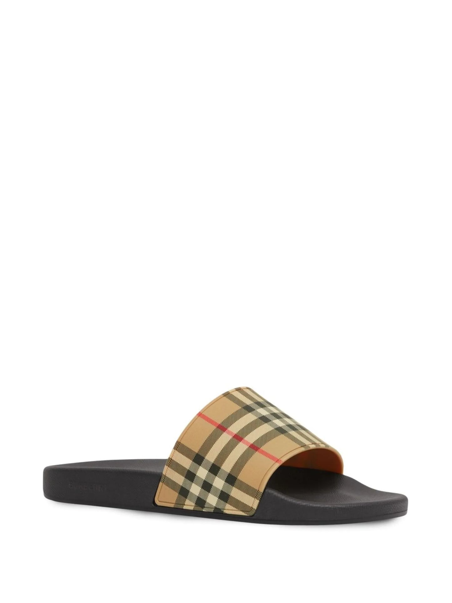 BURBERRY Check Slides Archive Beige - MAISONDEFASHION.COM