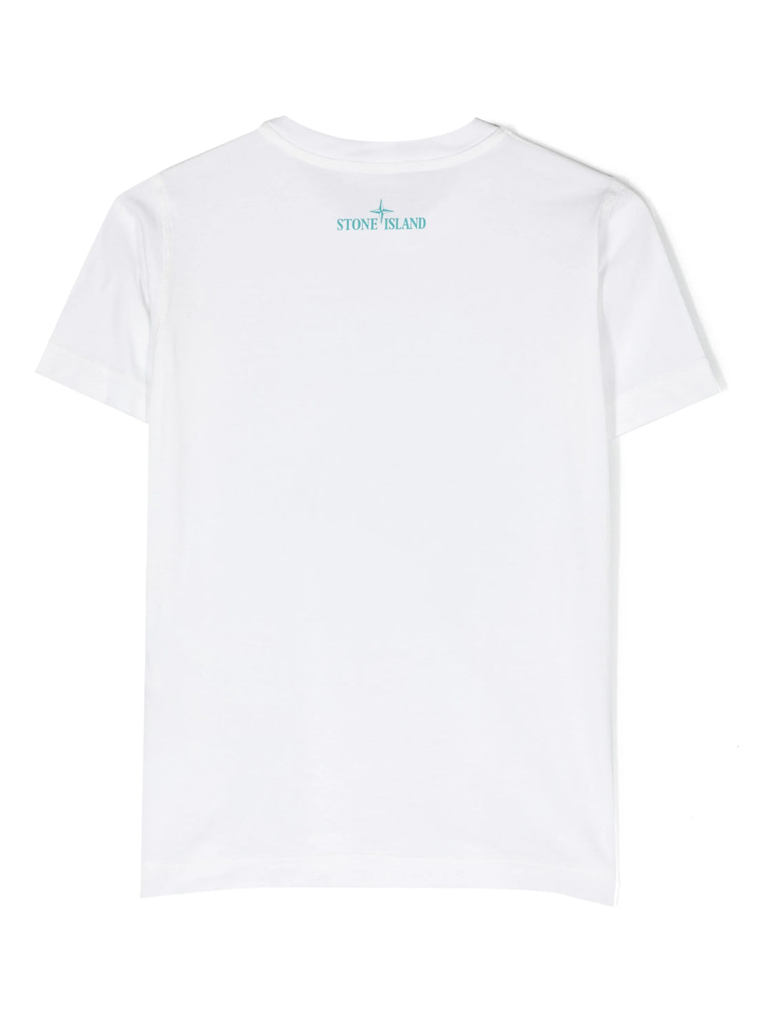 STONE ISLAND KIDS Compass Logo Graphic Print Cotton T-Shirt White - MAISONDEFASHION.COM