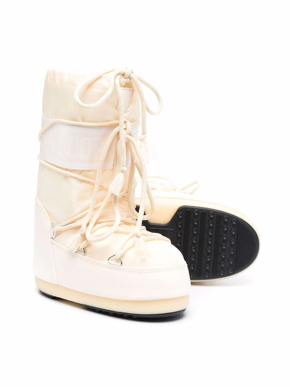 MOON BOOT KIDS Icon MB Nylon Boots Cream - MAISONDEFASHION.COM