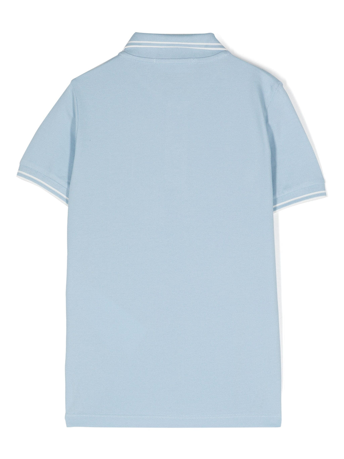 STONE ISLAND KIDS Logo Patch Cotton Polo Shirt Light Blue - MAISONDEFASHION.COM