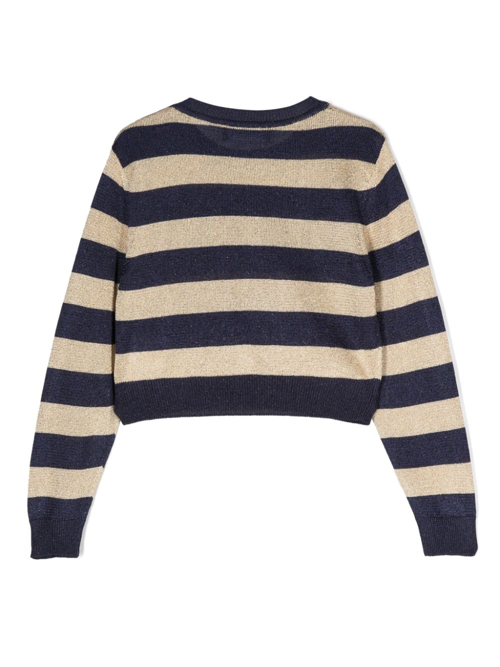 VERSACE KIDS Girls Nautical Stripe Sweatshirt Blue/Gold - MAISONDEFASHION.COM