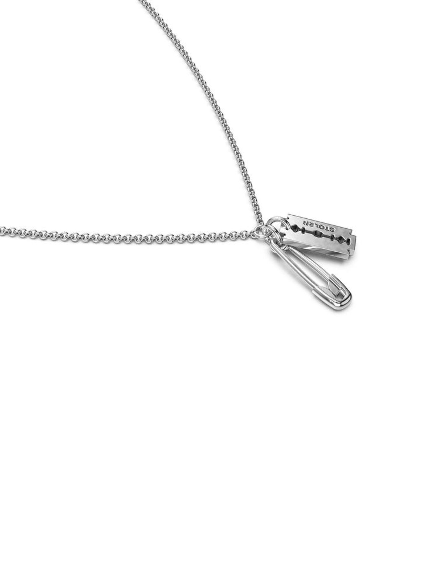 STOLEN GIRLFRIENDS CLUB WOMEN Razor Pin Drop Necklace Silver - MAISONDEFASHION.COM