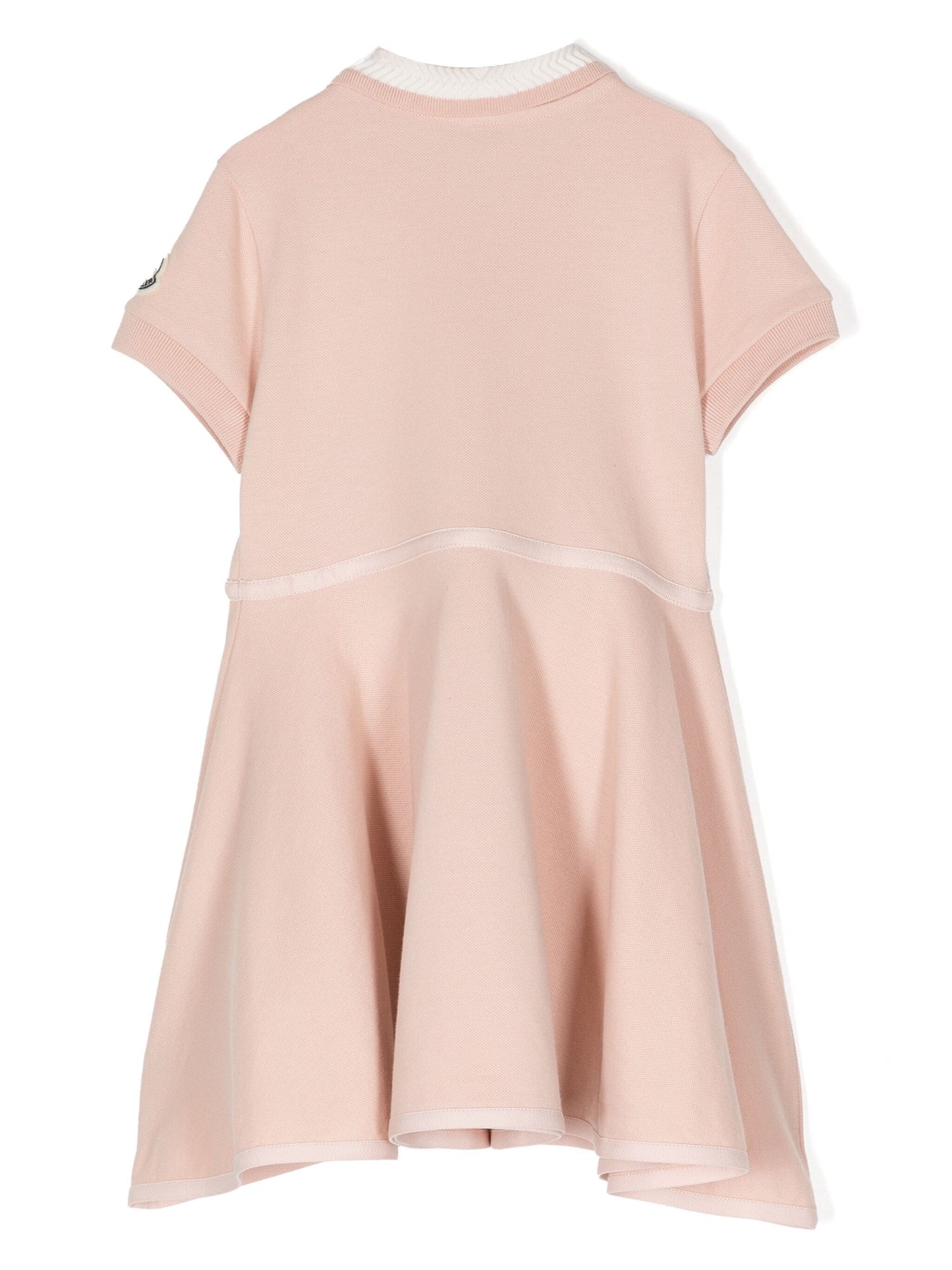 MONCLER KIDS Girls Logo Embroidered Polo Dress Pink - MAISONDEFASHION.COM