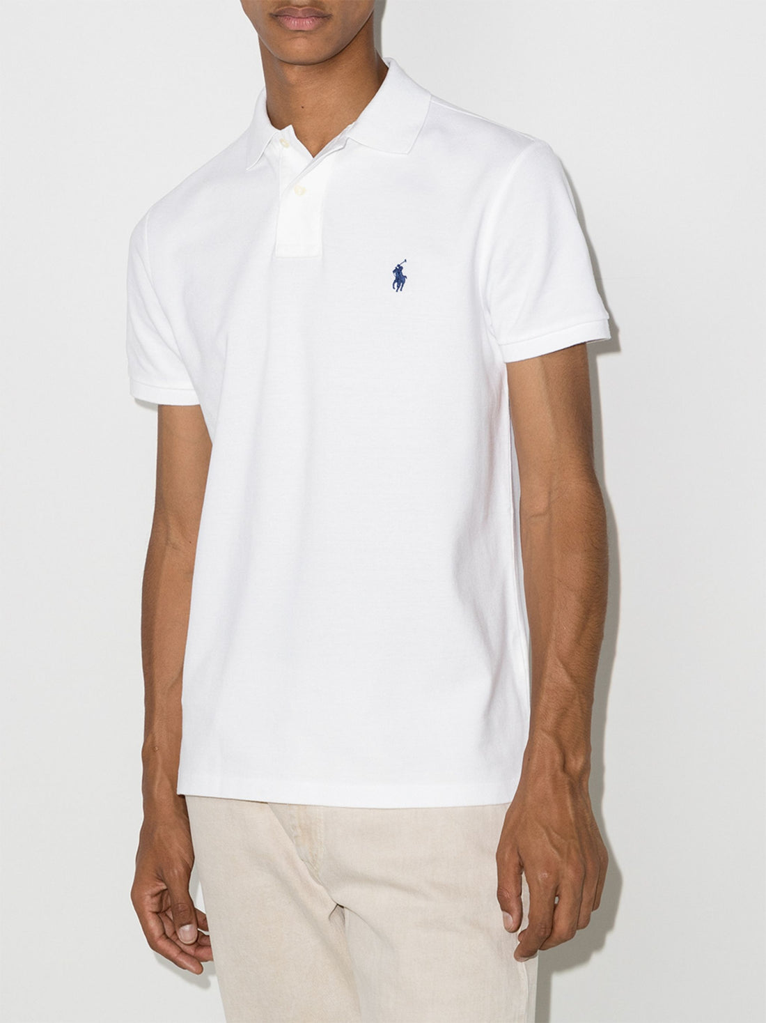 RALPH LAUREN The Iconic Mesh Logo Polo Shirt White - MAISONDEFASHION.COM