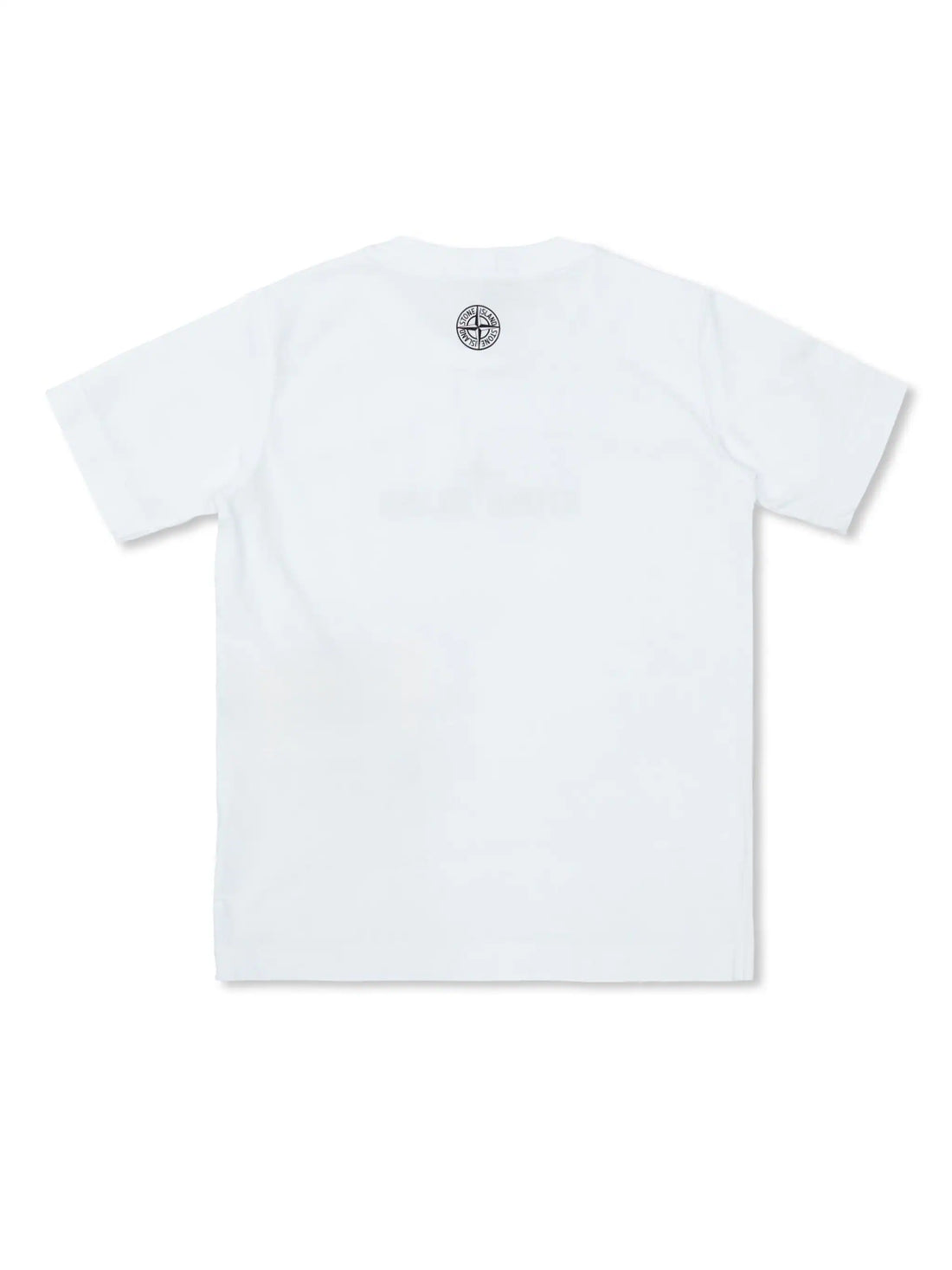 STONE ISLAND KIDS Compass Distressed Logo Print T-Shirt White