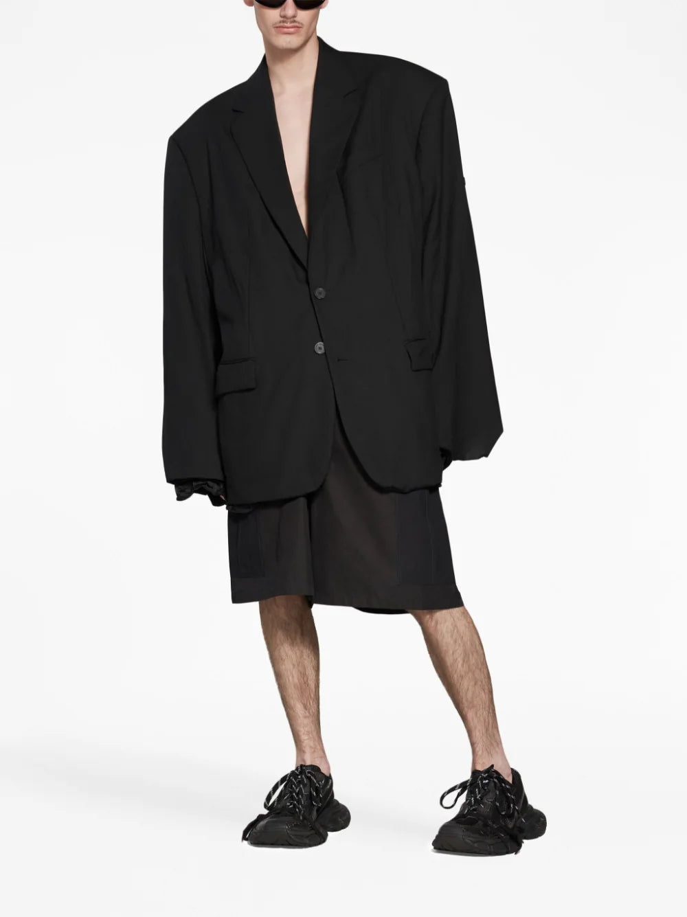 BALENCIAGA Skater Tailored Jacket Black Fluid Barathea BALENCIAGA Skater Tailored Jacket Black Fluid Barathea
