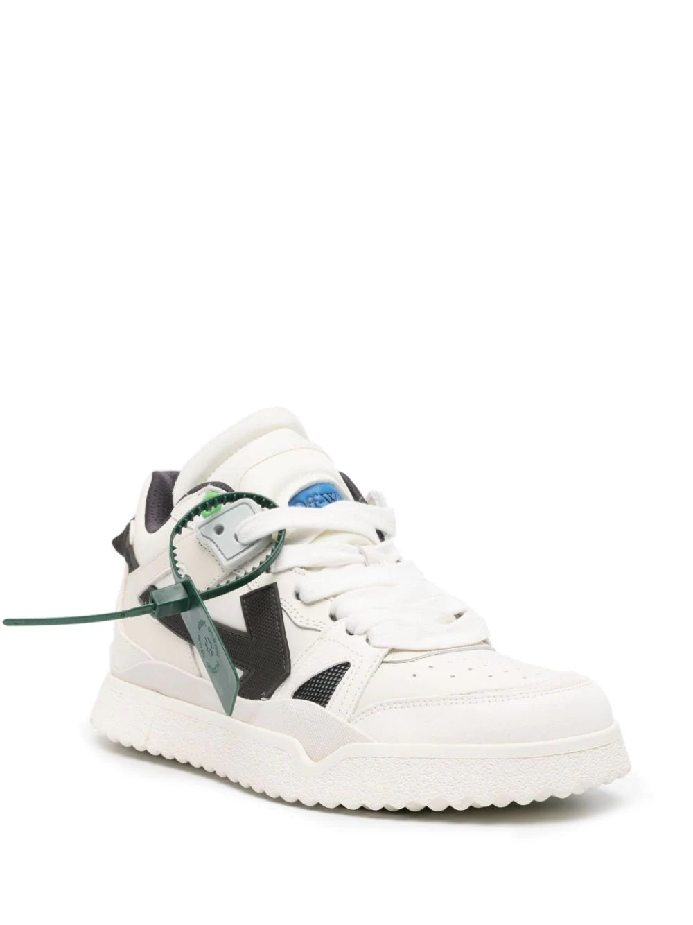OFF-WHITE MEN Midtop Sponge Sneakers White/Black - MAISONDEFASHION.COM