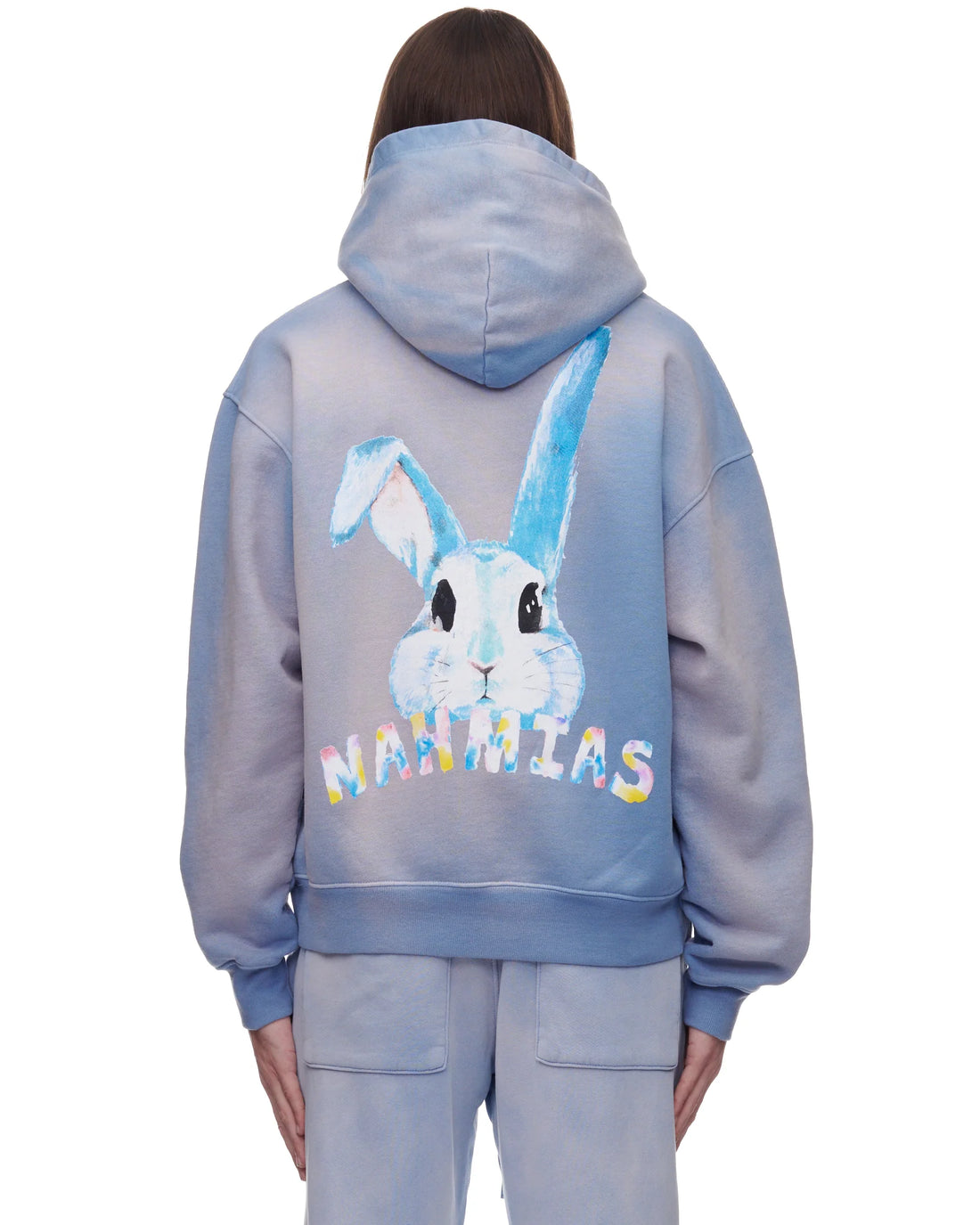NAHMIAS Faded Bunny Hoodie Dusty Blue - MAISONDEFASHION.COM