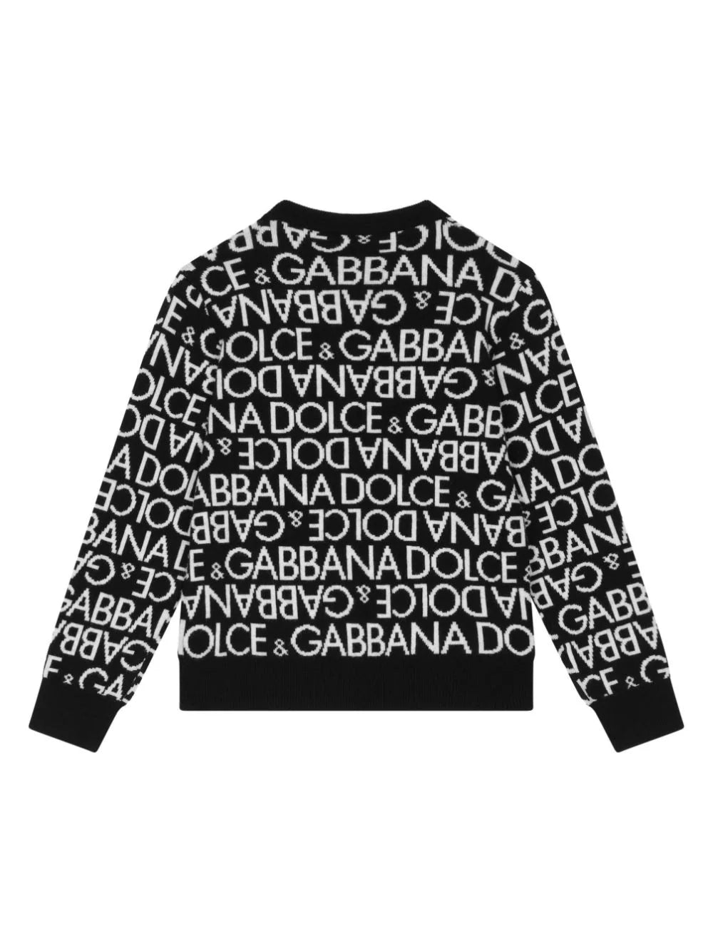 DOLCE & GABBANA KIDS Girls Knitted Cardigan Black/White - MAISONDEFASHION.COM