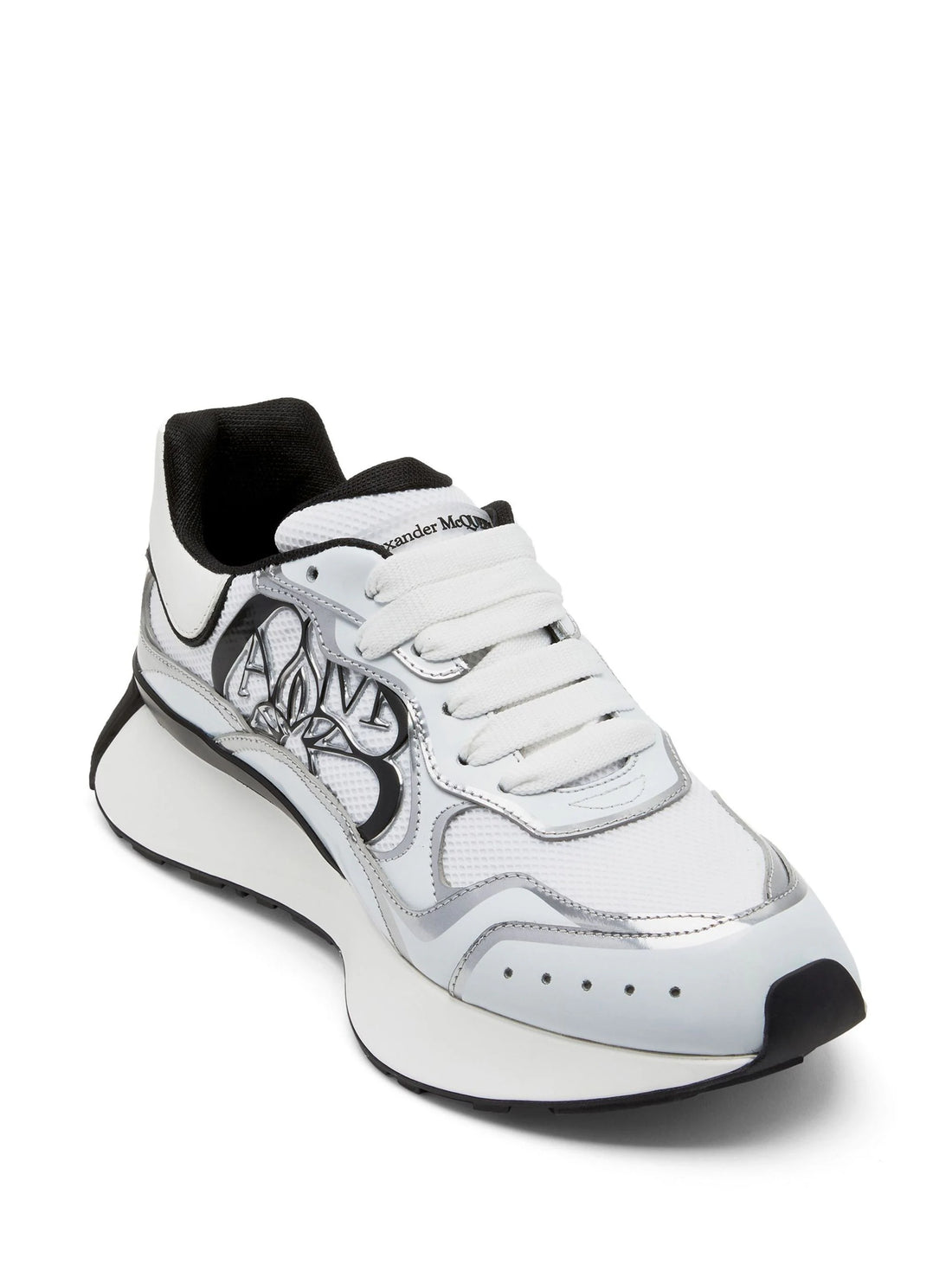 ALEXANDER MCQUEEN Sprint Runner Printed Low-Top Sneakers White - MAISONDEFASHION.COM