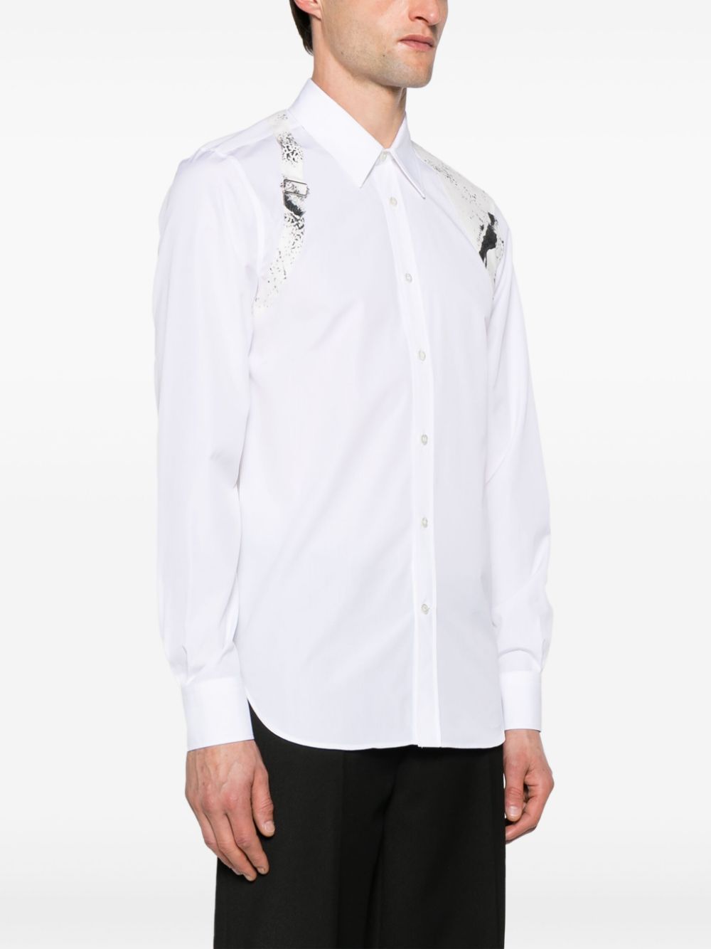 ALEXANDER MCQUEEN Strap Harness Shirt Optical White/Black