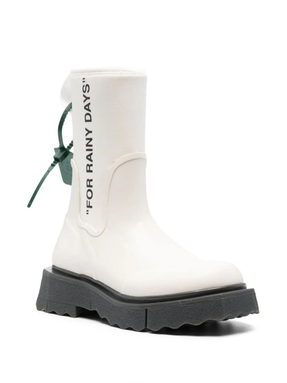 OFF-WHITE WOMEN Sponge Rubber Rain Boots White/Black - MAISONDEFASHION.COM