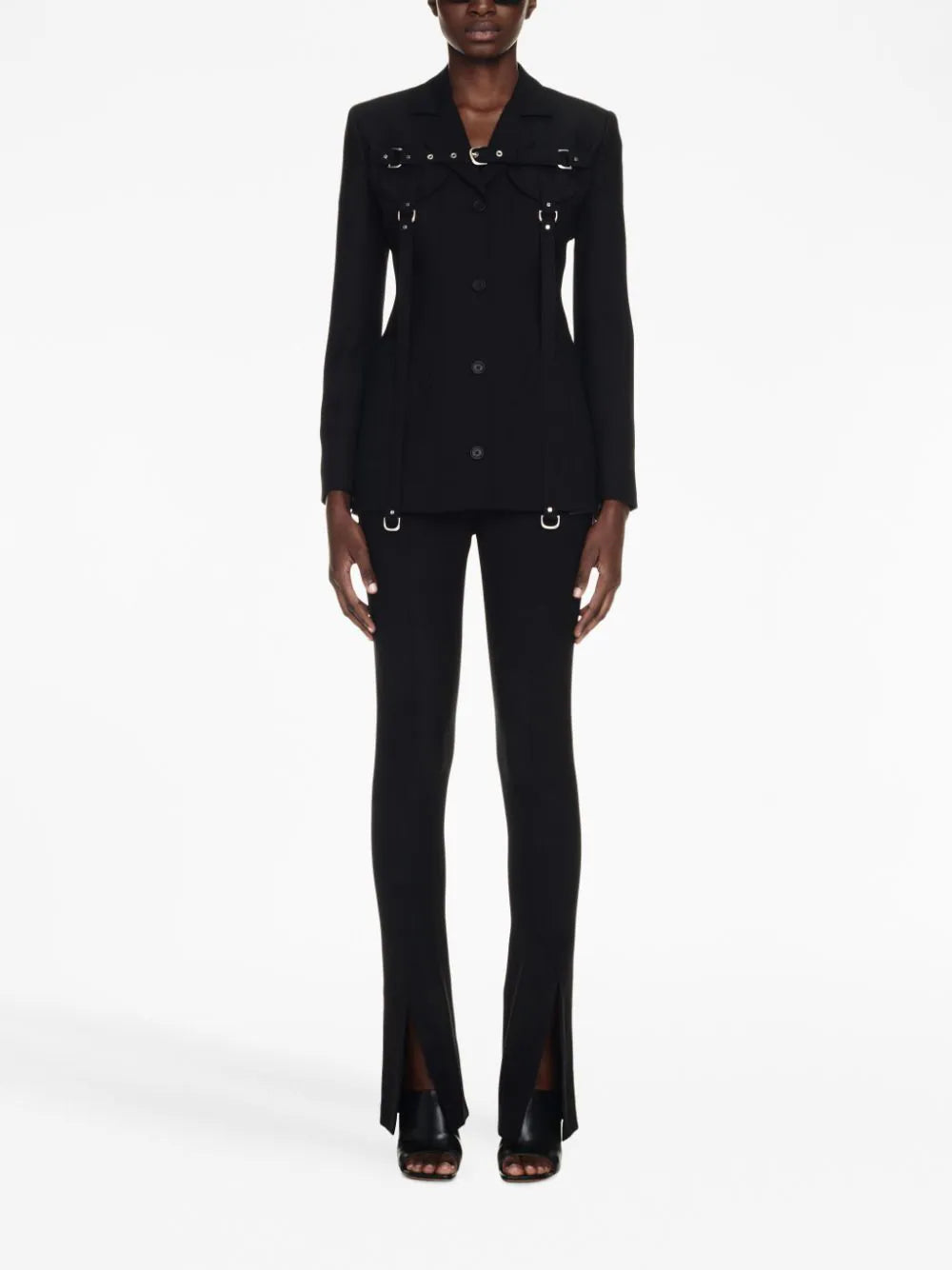 OFF-WHITE WOMEN Buckle Cargo Buckle Strap Jacket Black - MAISONDEFASHION.COM