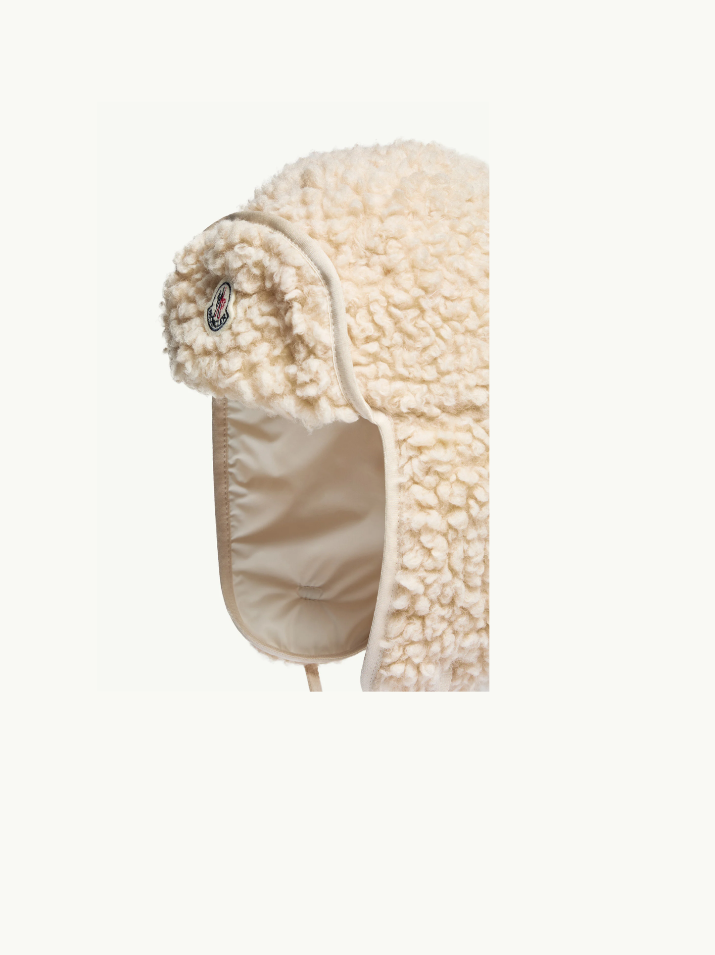 MONCLER WOMEN Teddy Hat With Ear Flaps White - MAISONDEFASHION.COM
