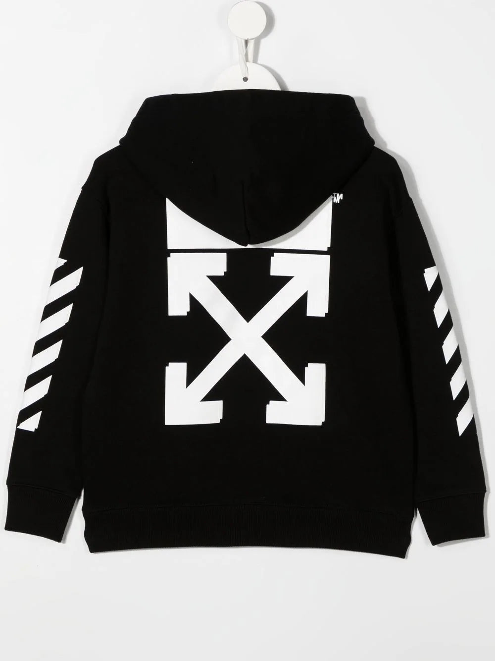 OFF-WHITE KIDS Rubber Arrow Hoodie Black White - MAISONDEFASHION.COM