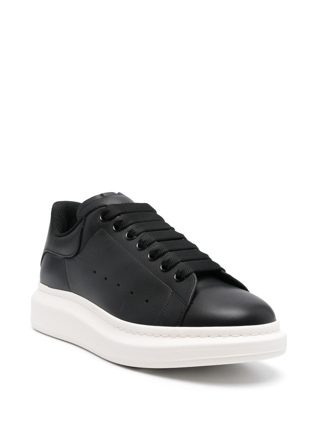 ALEXANDER MCQUEEN Oversized Sole Calf Leather Sneakers Black