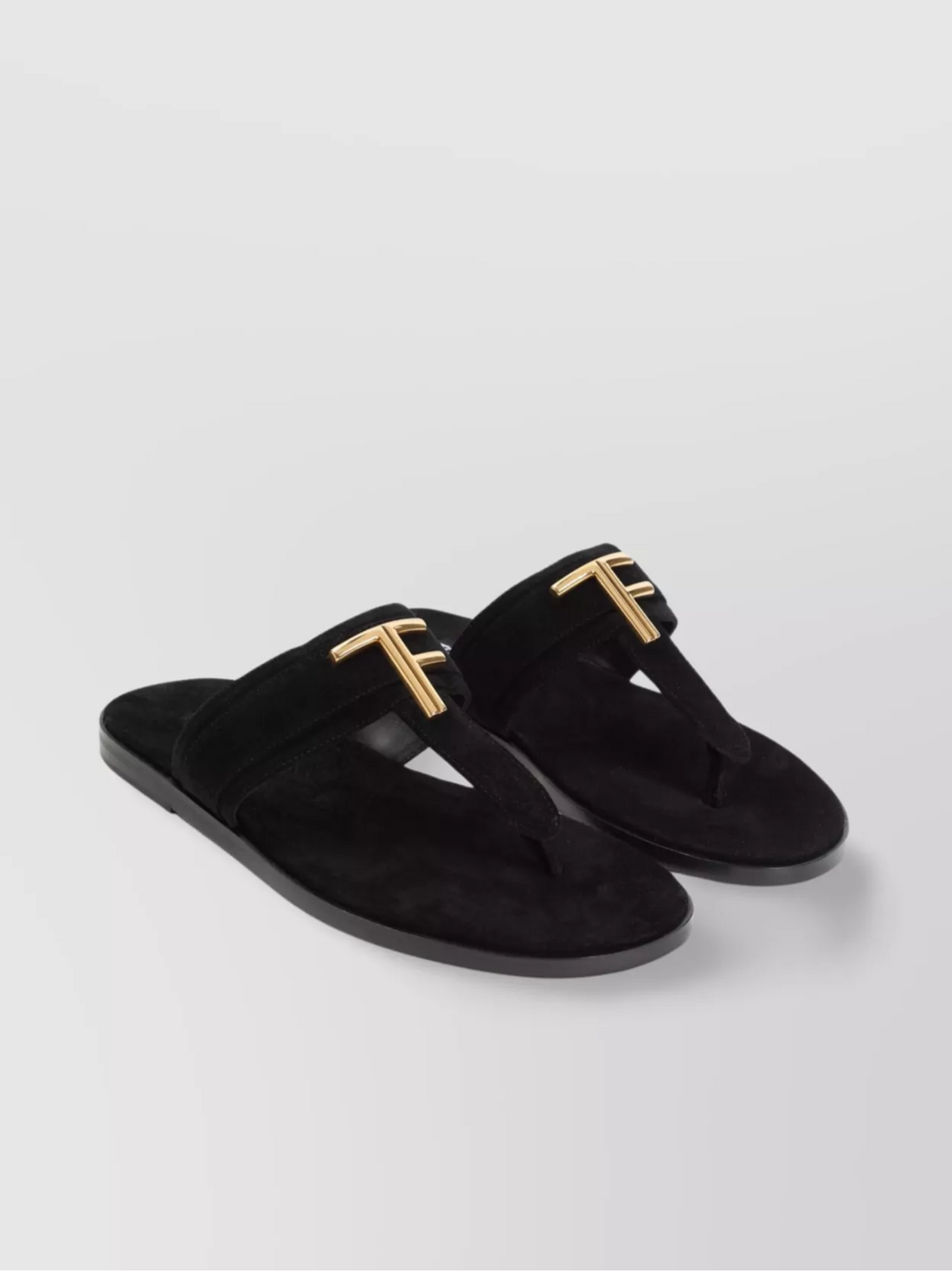 TOM FORD Calf Leather Sandals Black - MAISONDEFASHION.COM