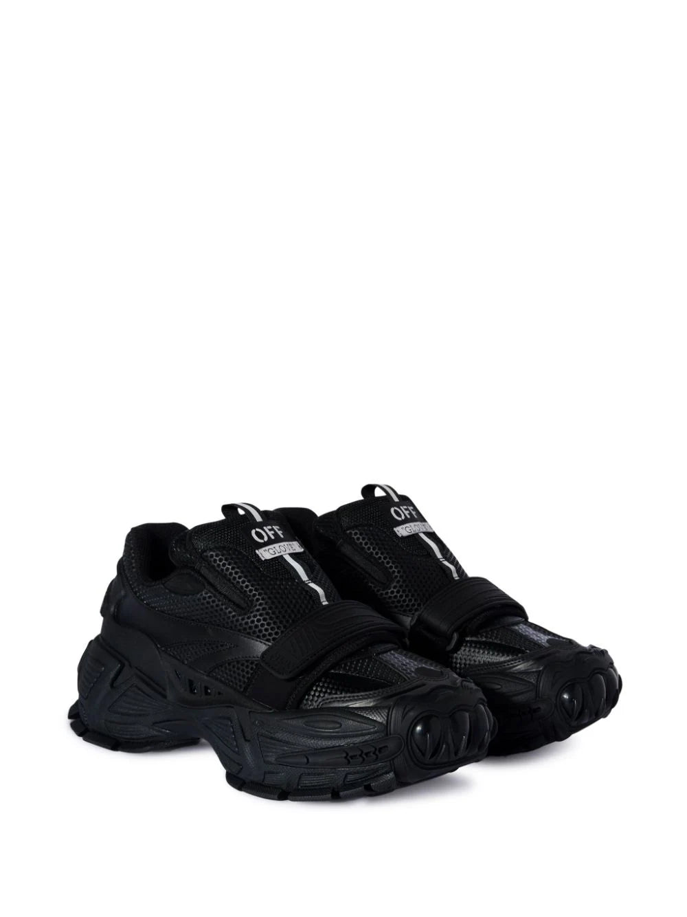 OFF-WHITE MEN Glove Slip On Low Top Leather Sneakers Black - MAISONDEFASHION.COM