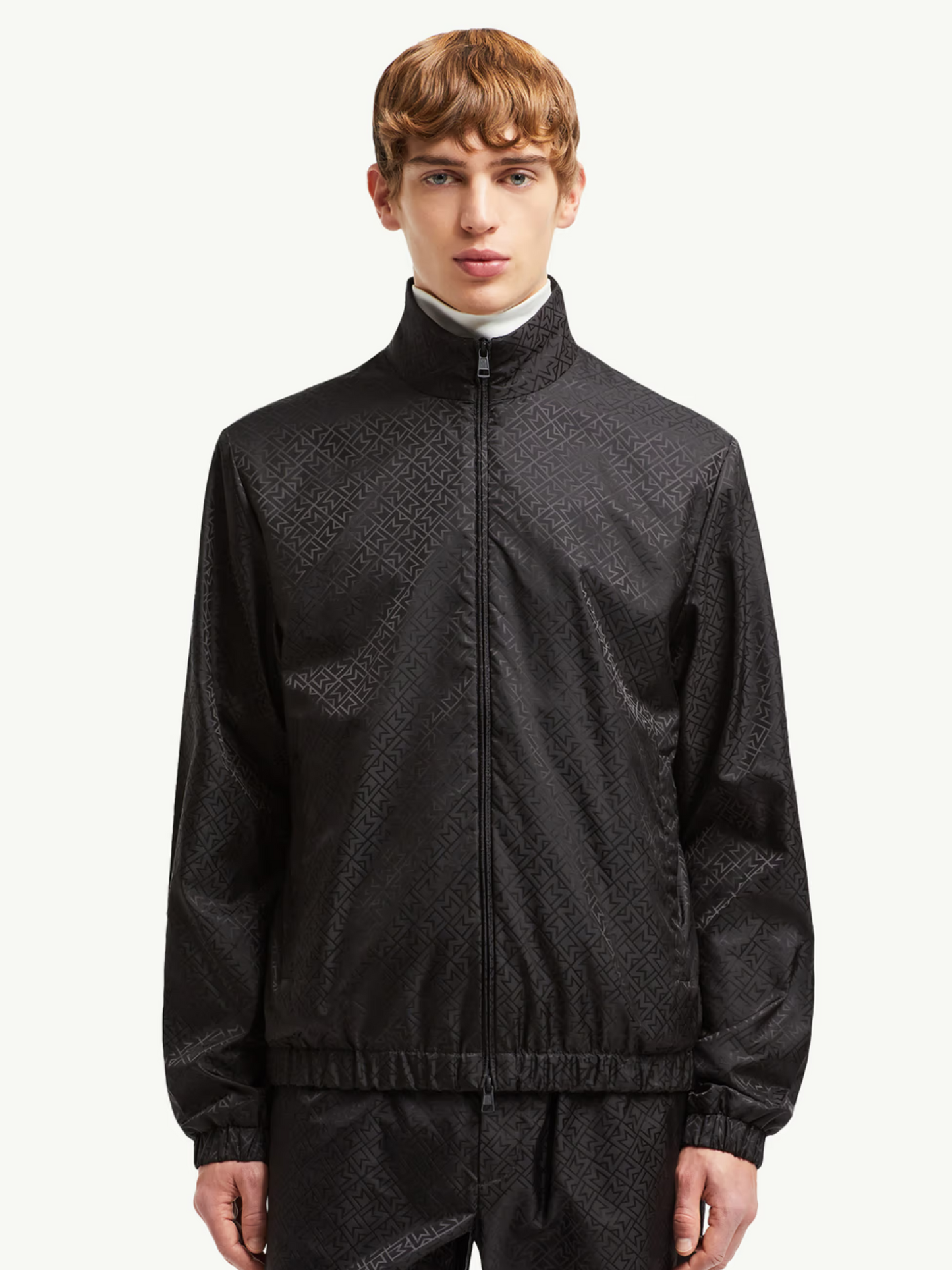 MONCLER Vanoise Monogram Jacquard Windbreaker Black