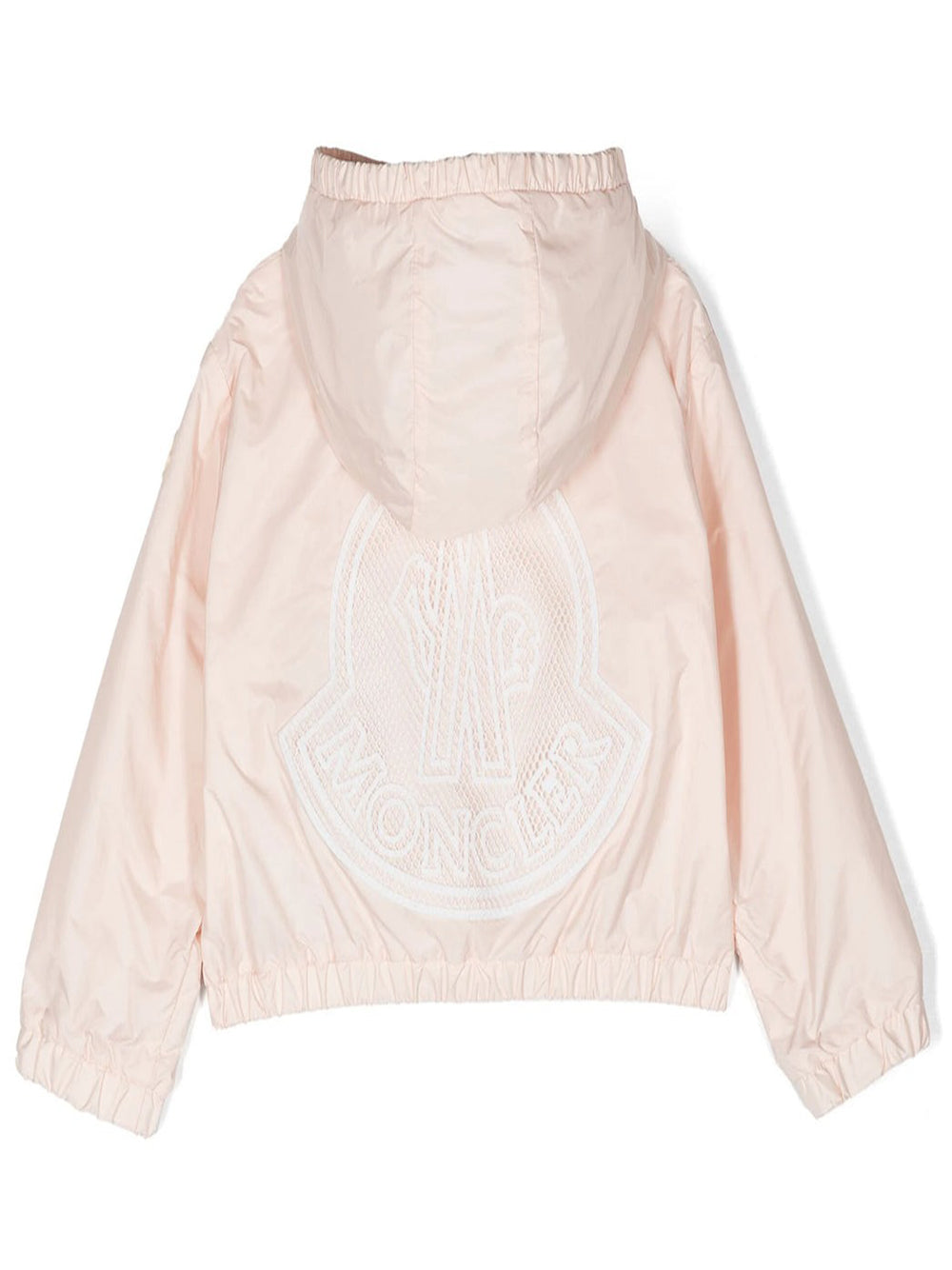 MONCLER KIDS Girls Prague Hooded Rain Jacket Light Pink - MAISONDEFASHION.COM