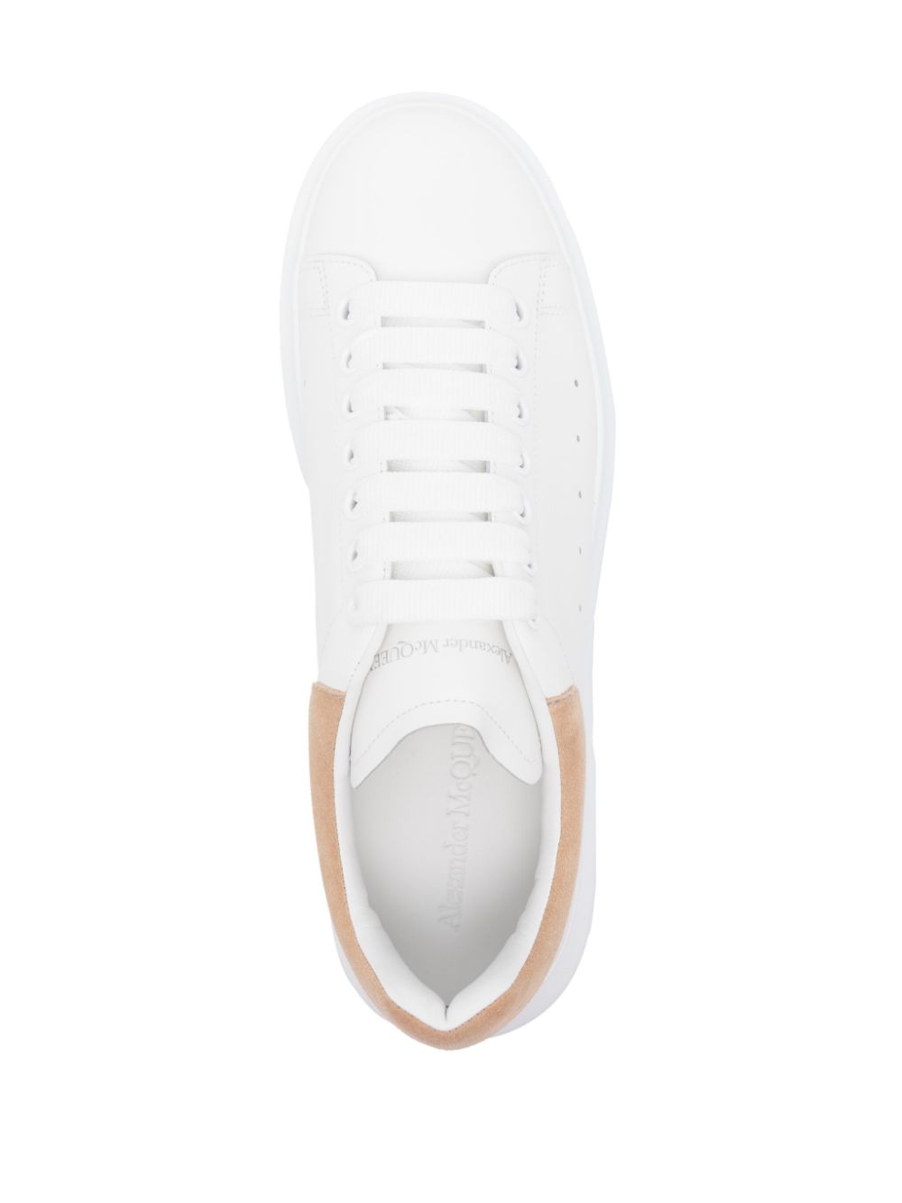 ALEXANDER MCQUEEN Detail Oversized Sole Suede Sneakers White/Beige