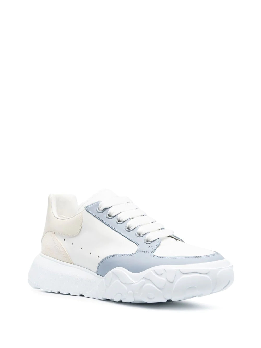 ALEXANDER MCQUEEN Court Sneakers White/Vanilla/Blue - MAISONDEFASHION.COM