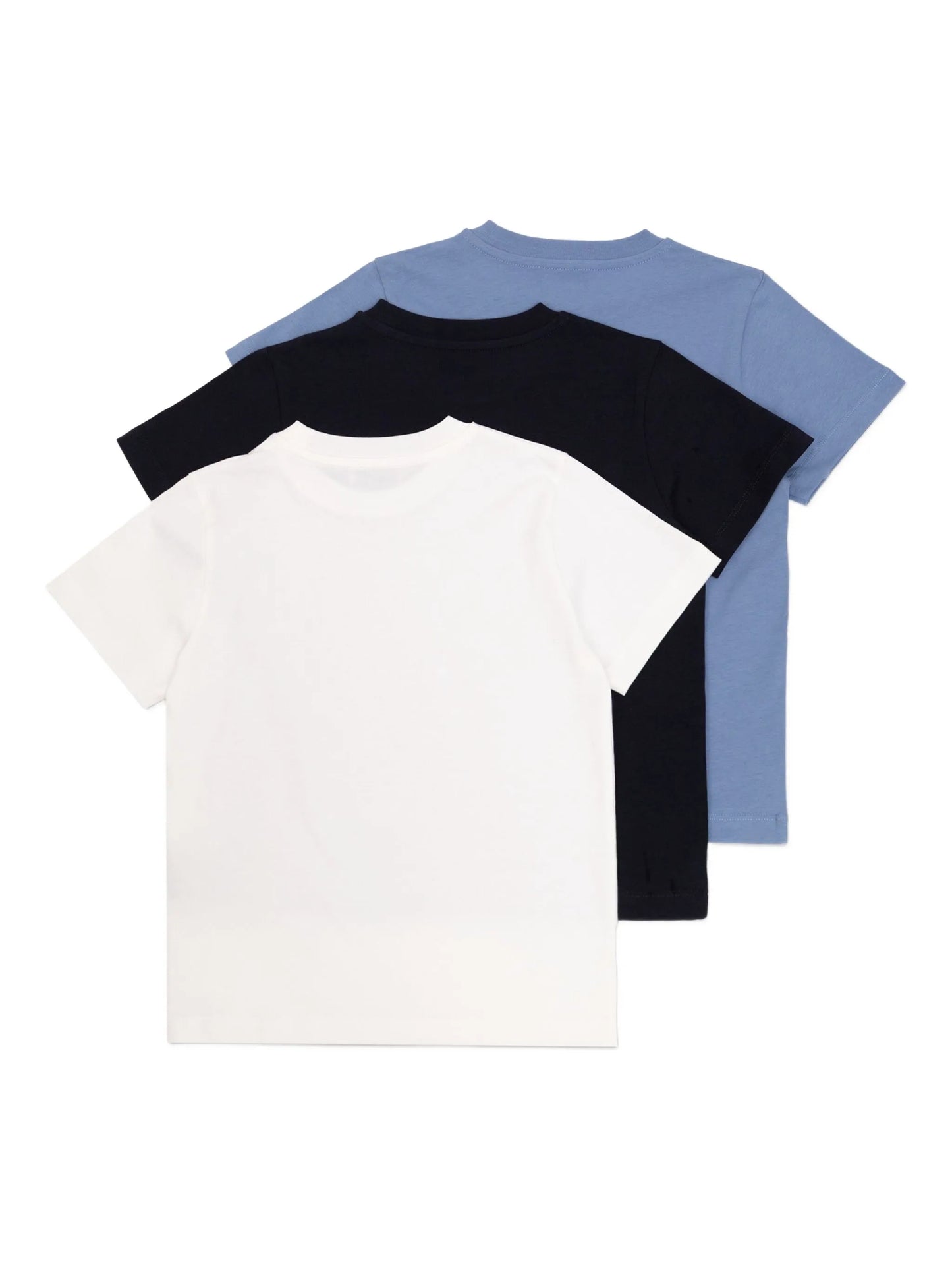 MONCLER KIDS Boys Logo Patch Three Pack Of T-Shirts Multicolour - MAISONDEFASHION.COM