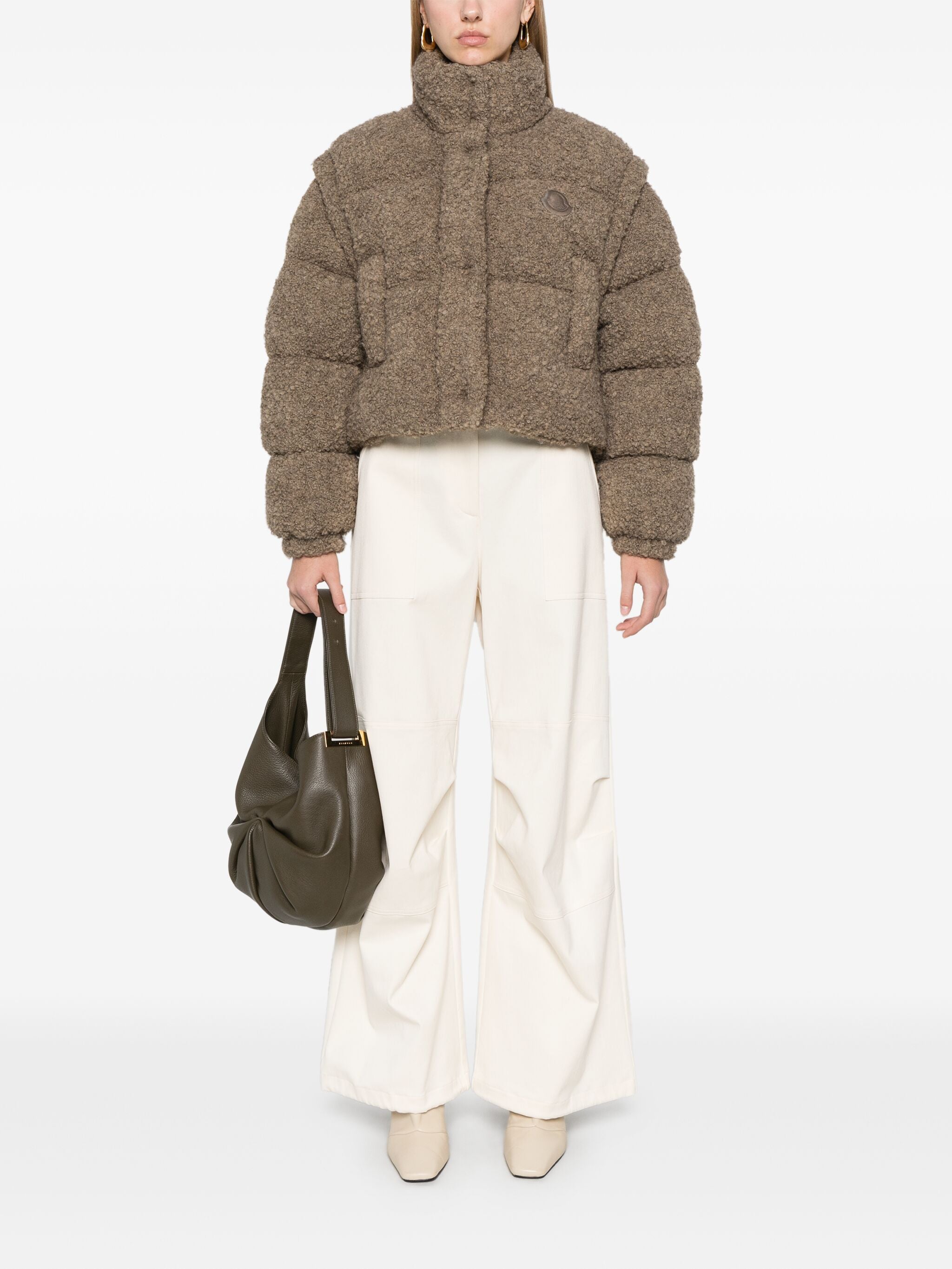 パンツ MONCLER WOMEN Stretch Cotton Cargo Trousers Beige MONCLER WOMEN Stretch Cotton Cargo Trousers Beige