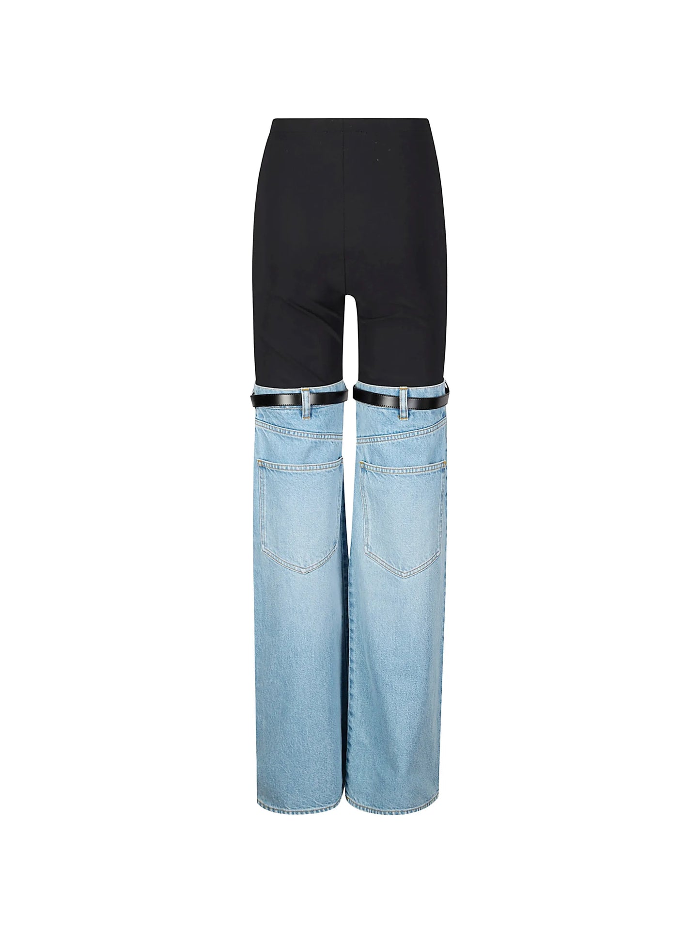 COPERNI WOMEN Hybrid Denim Trousers Blue/Black - MAISONDEFASHION.COM