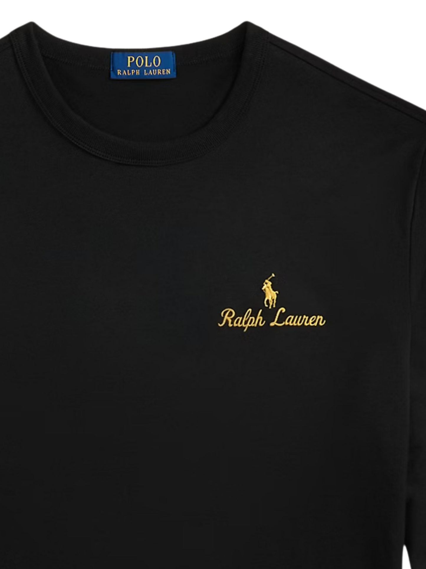 RALPH LAUREN Black Logo Jersey T-Shirt - Back view displaying standard fit silhouette and premium jersey fabric construction