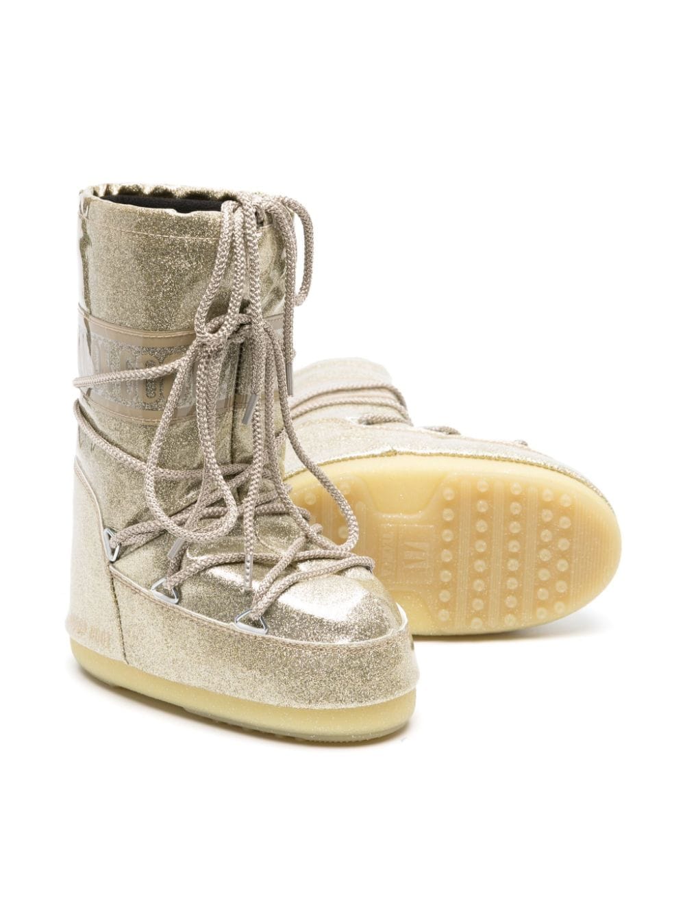 MOON BOOT UNISEX Icon Glitter Boots Gold - MAISONDEFASHION.COM