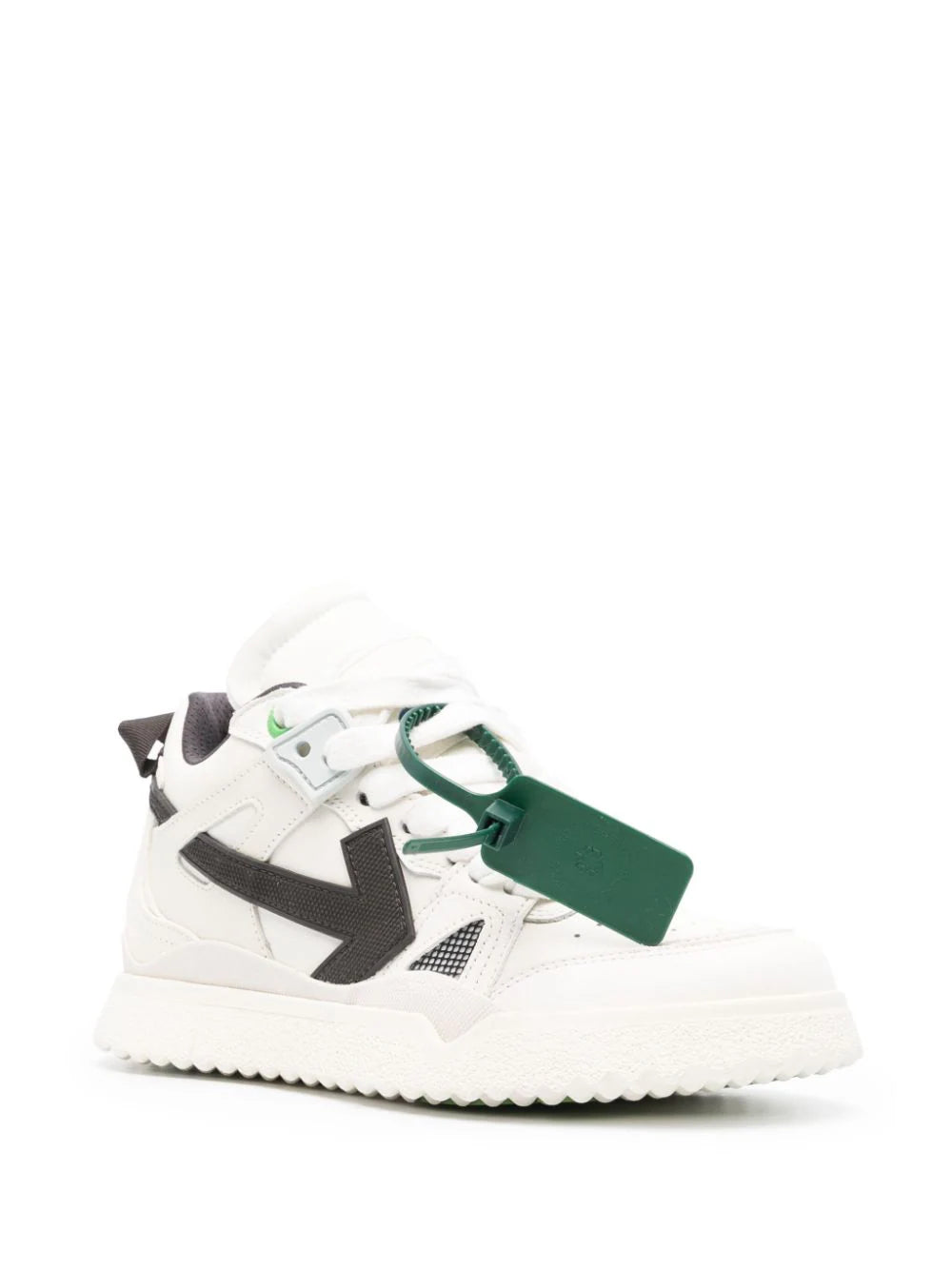 OFF-WHITE WOMEN Midtop Sponge Sneakers White/Black - MAISONDEFASHION.COM