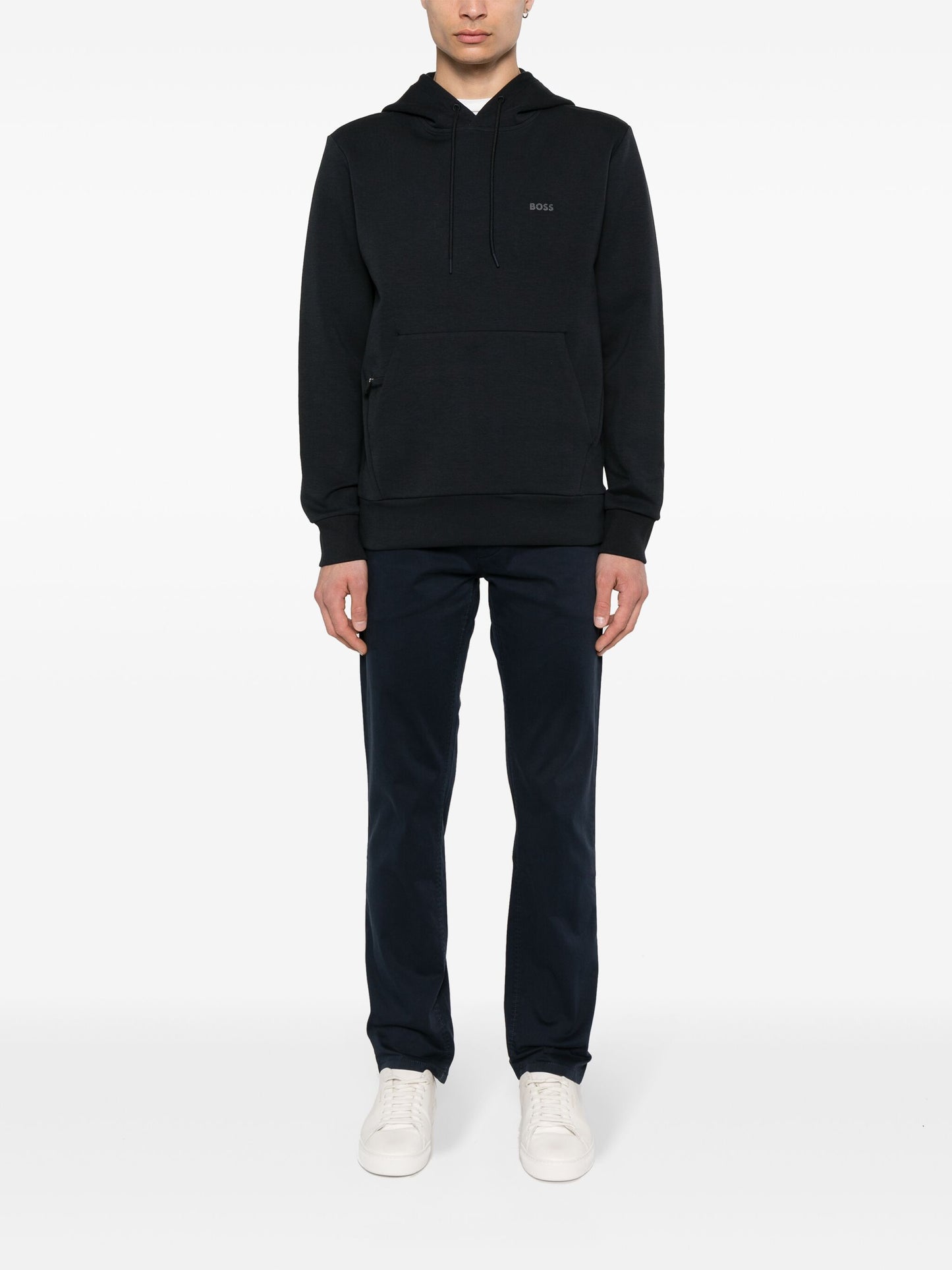 BOSS Slim Fit Stretch Cotton Chinos Dark Blue - MAISONDEFASHION.COM