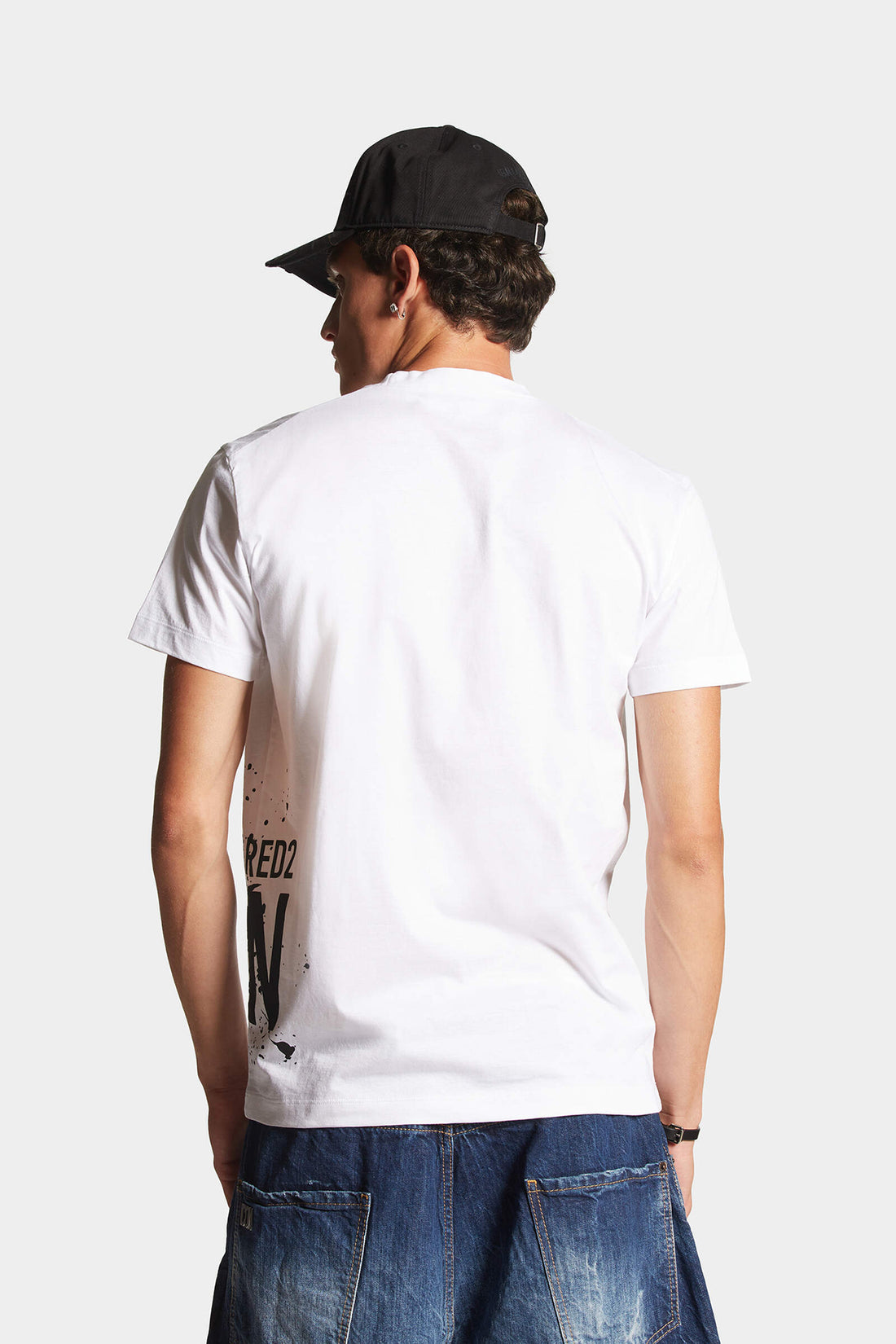 DSQUARED2 Icon Splash Cool Fit Cotton T-Shirt White - MAISONDEFASHION.COM