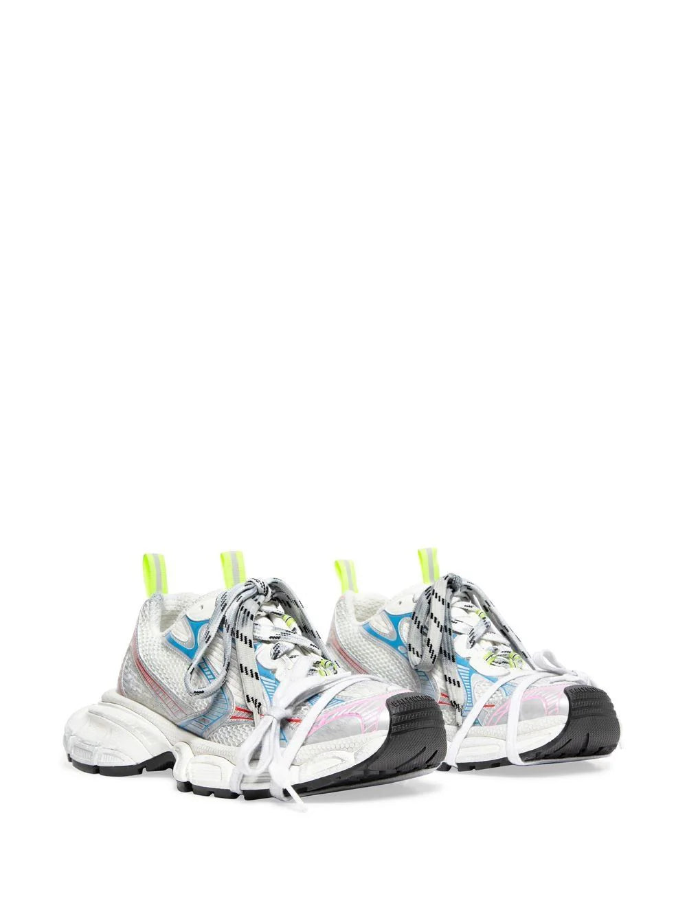 BALENCIAGA MEN 3XL Lace Detail Sneakers White/Multi - MAISONDEFASHION.COM